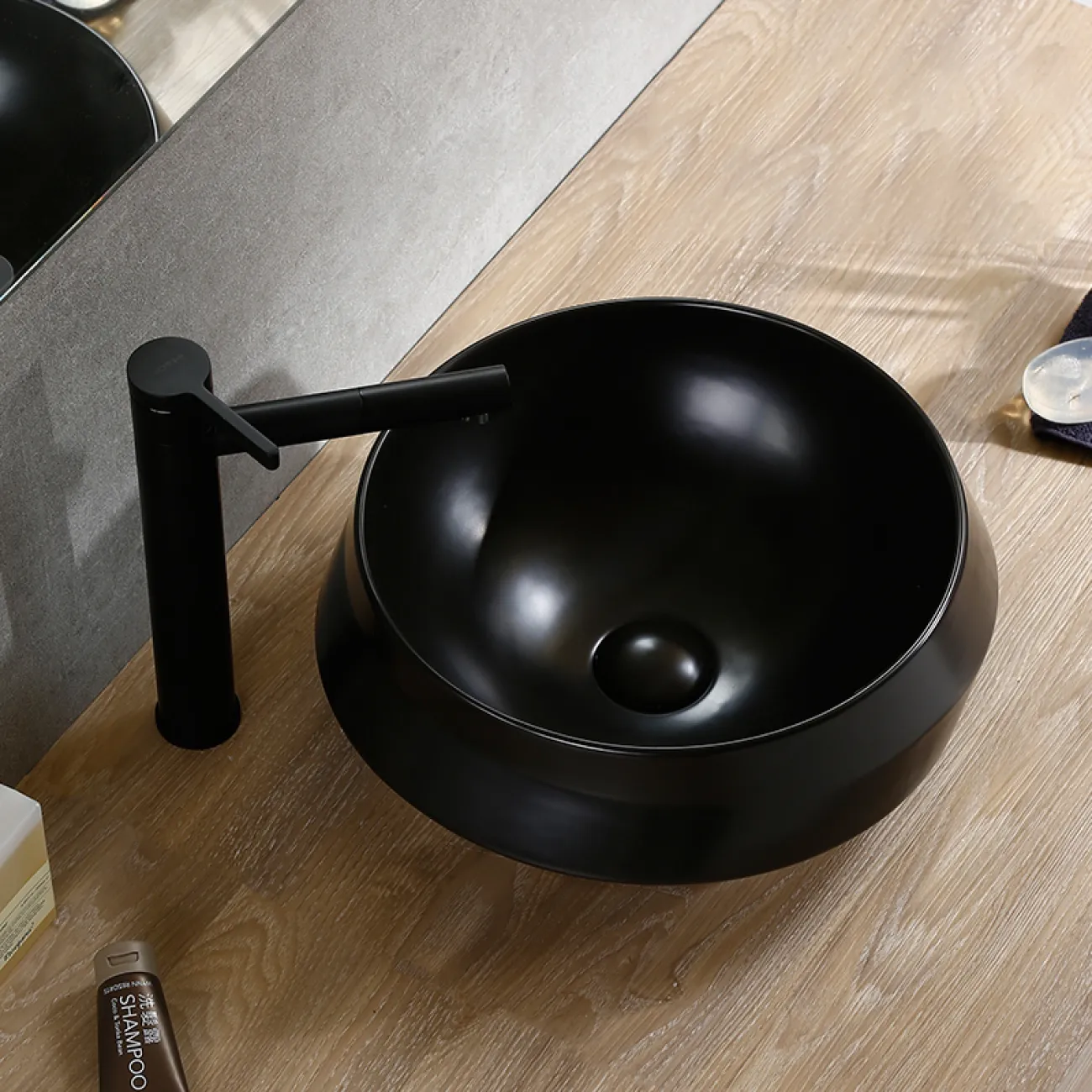 Настольный круглый керамический умывальник для ванной в Современном стиле LaLume MB21114-23