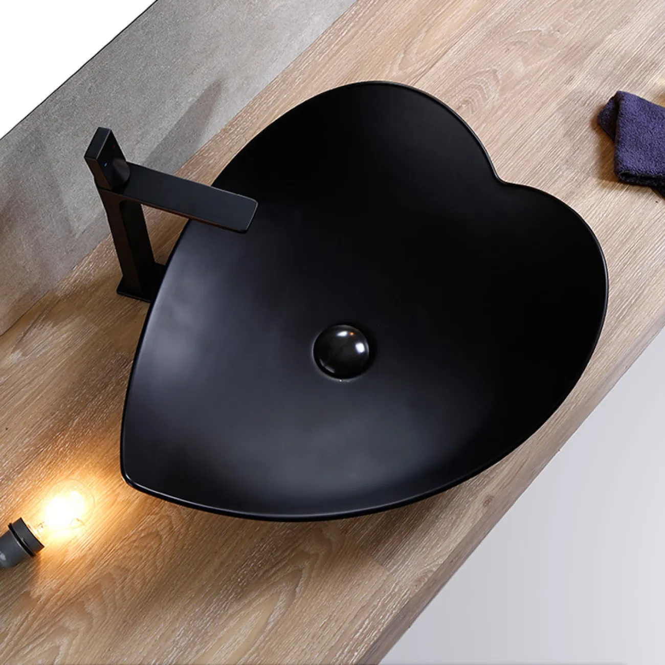 Настольный умывальник в форме листа для ванной комнаты в Современном стиле LaLume MB21115-23