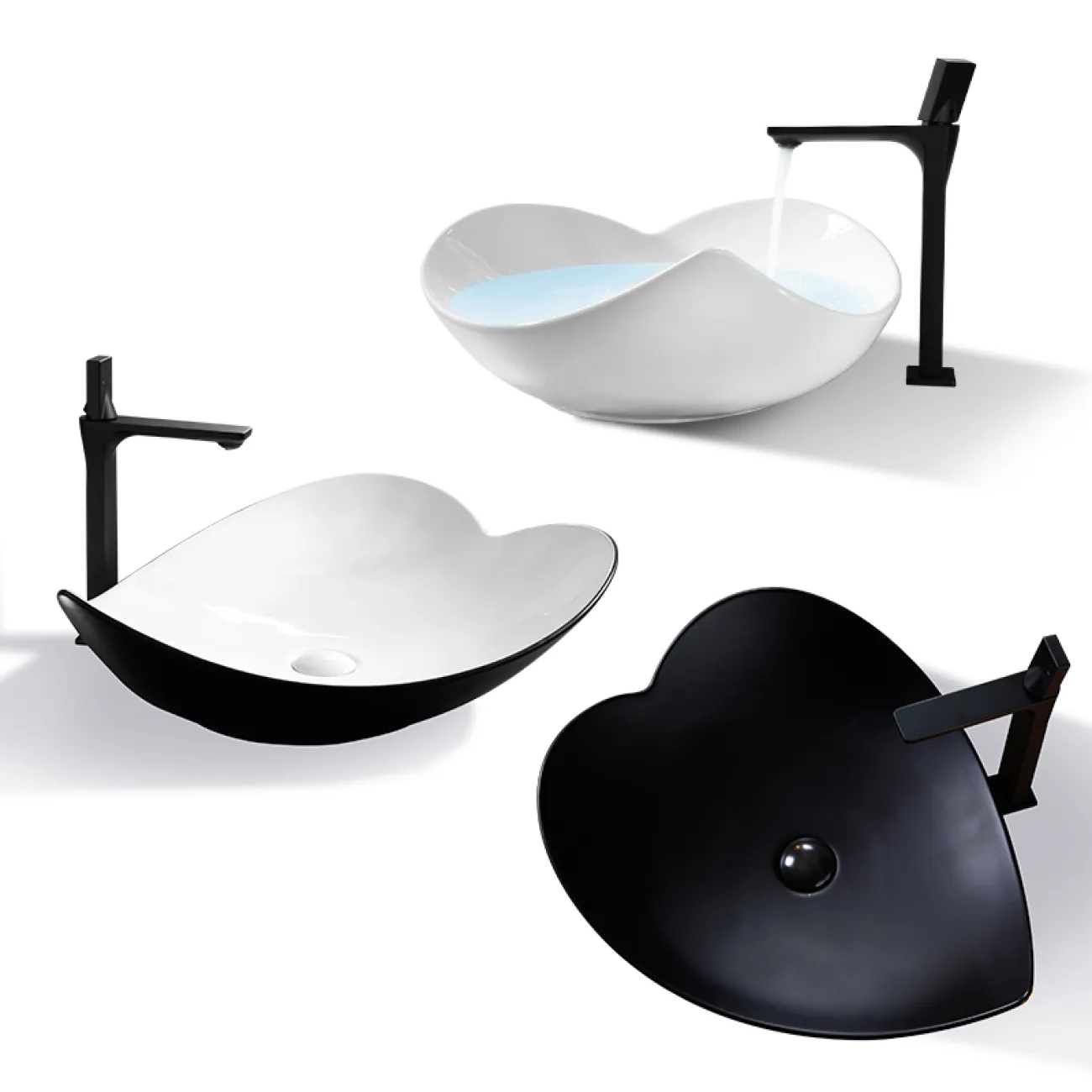 Настольный умывальник в форме листа для ванной комнаты в Современном стиле LaLume MB21115-23