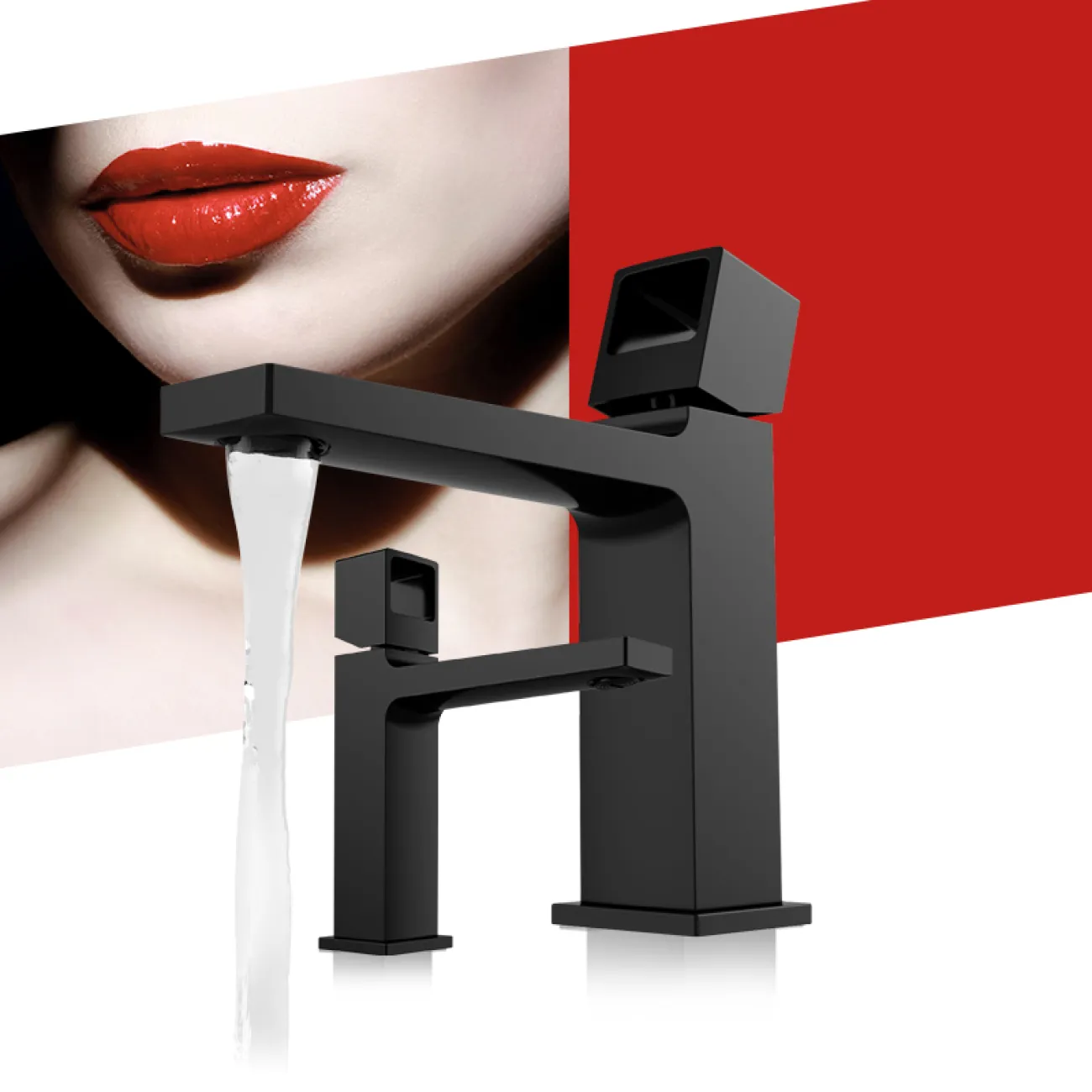 Стильный низкий латунный смеситель для умывальника в Современном стиле LaLume MB21120-23 Стильный низкий латунный смеситель для умывальника в Современном стиле LaLume MB21120-23