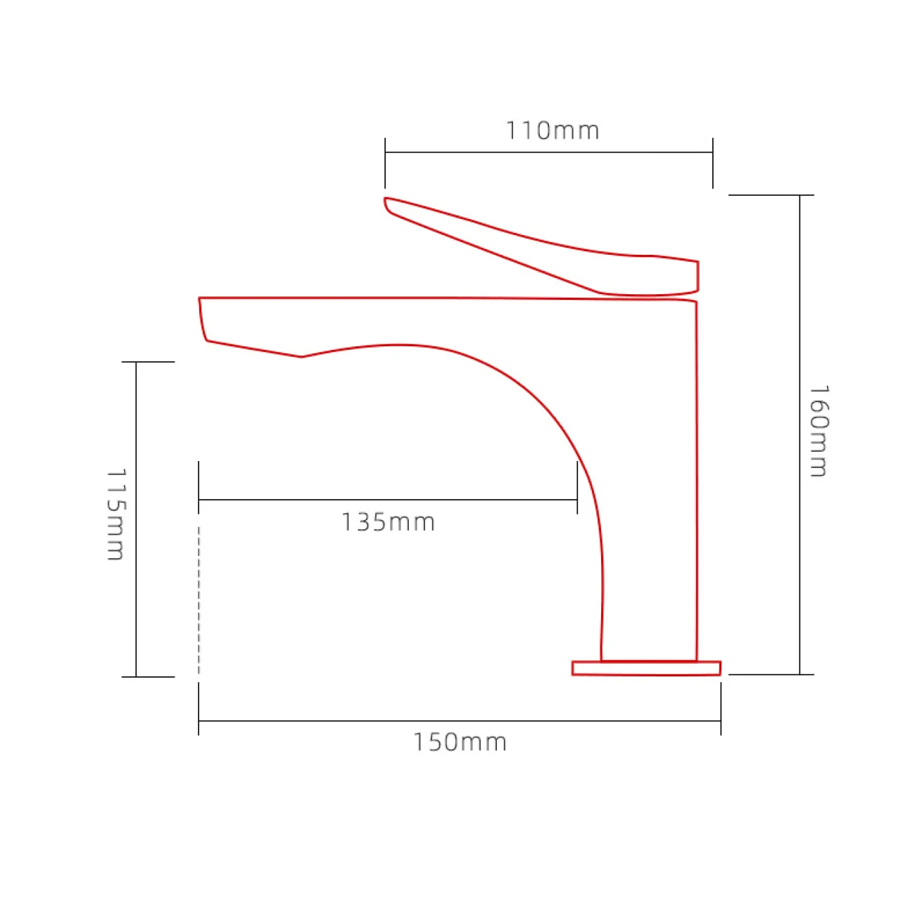 Минималистичный низкий латунный смеситель для умывальника в Современном стиле LaLume MB21121-23 Минималистичный низкий латунный смеситель для умывальника в Современном стиле LaLume MB21121-23