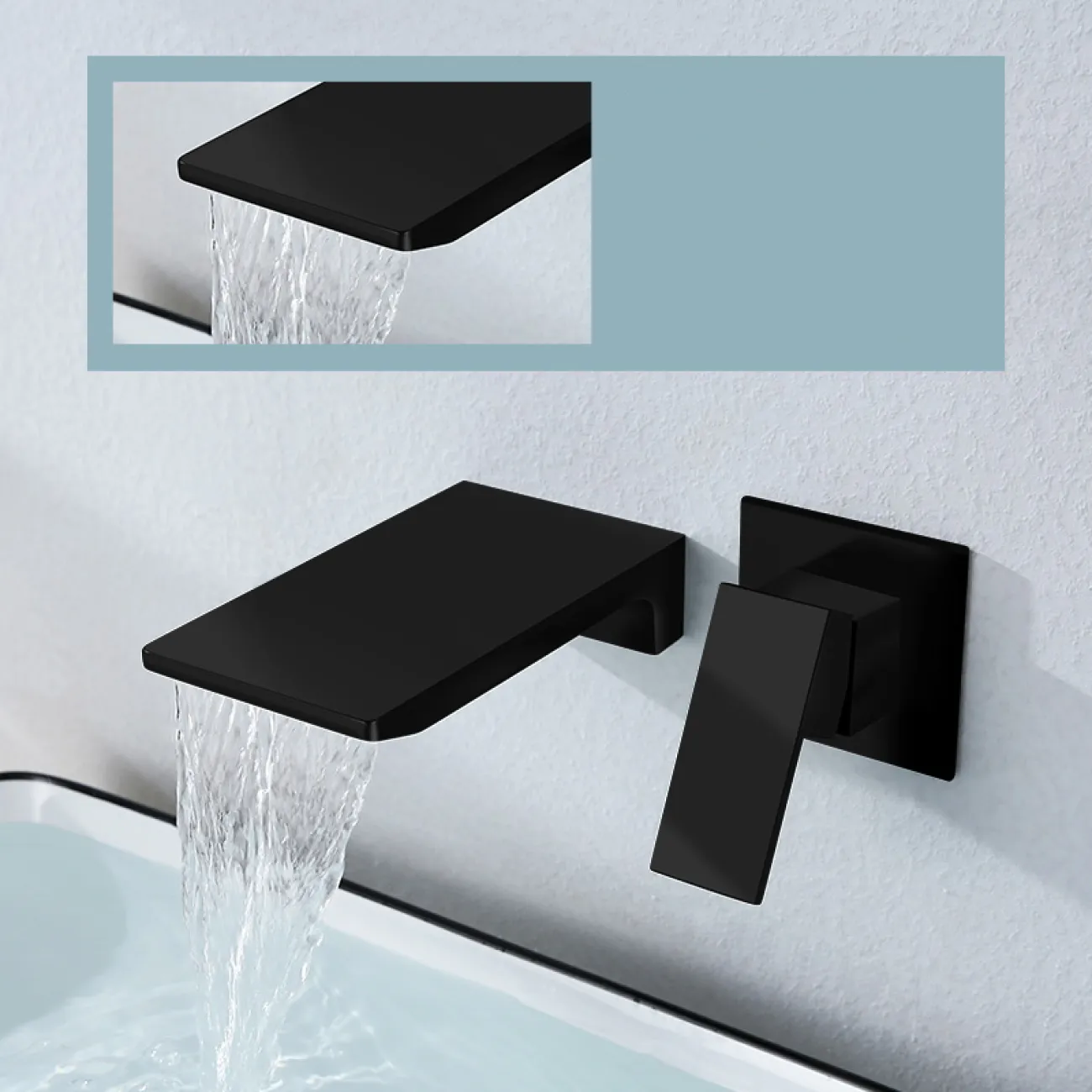 Скрытый латунный водопадный смеситель для ванной в Современном стиле LaLume MB21123-23