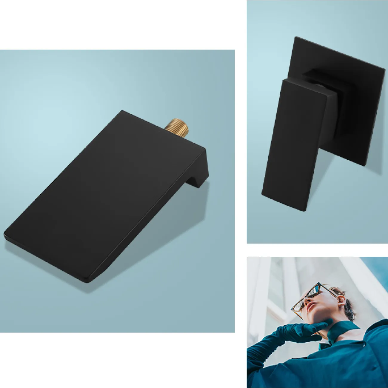 Скрытый латунный водопадный смеситель для ванной в Современном стиле LaLume MB21123-23