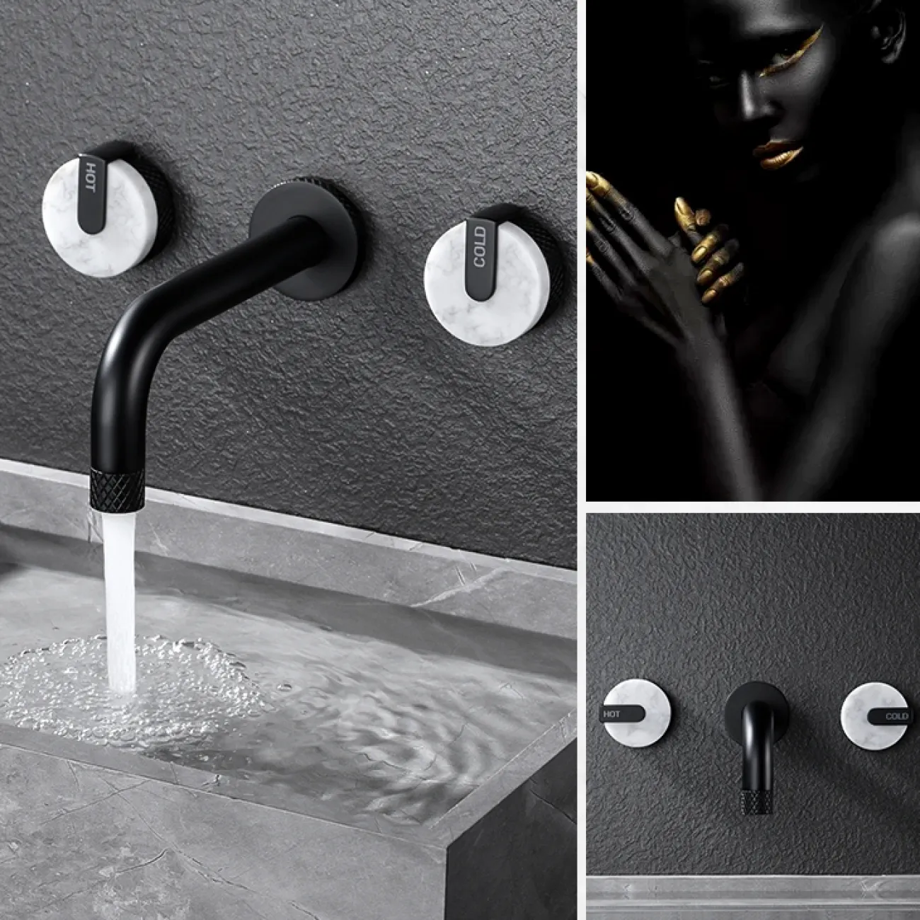 Скрытый латунный смеситель для ванной в Современном стиле LaLume MB21124-23