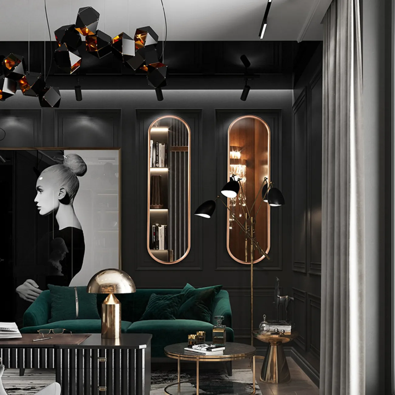 Роскошное настенное зеркало для гостиной в Скандинавском стиле LaLume DK21196-23