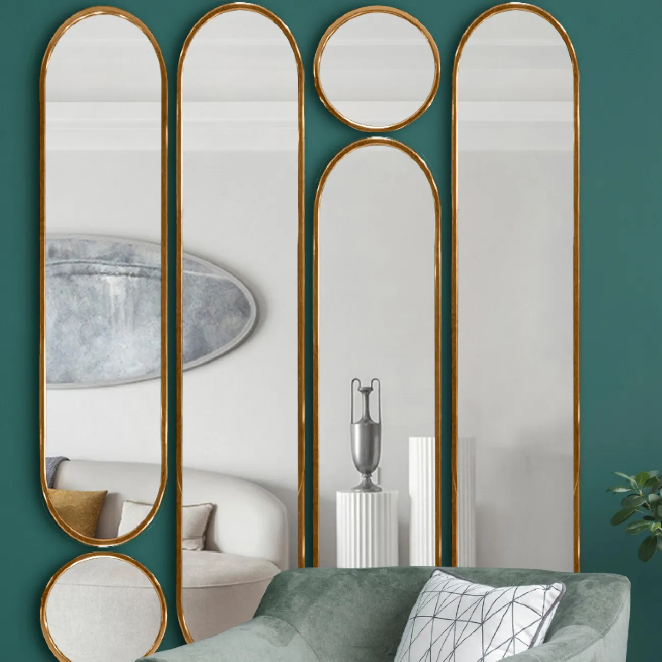 Роскошное настенное зеркало для гостиной в Скандинавском стиле LaLume DK21196-23