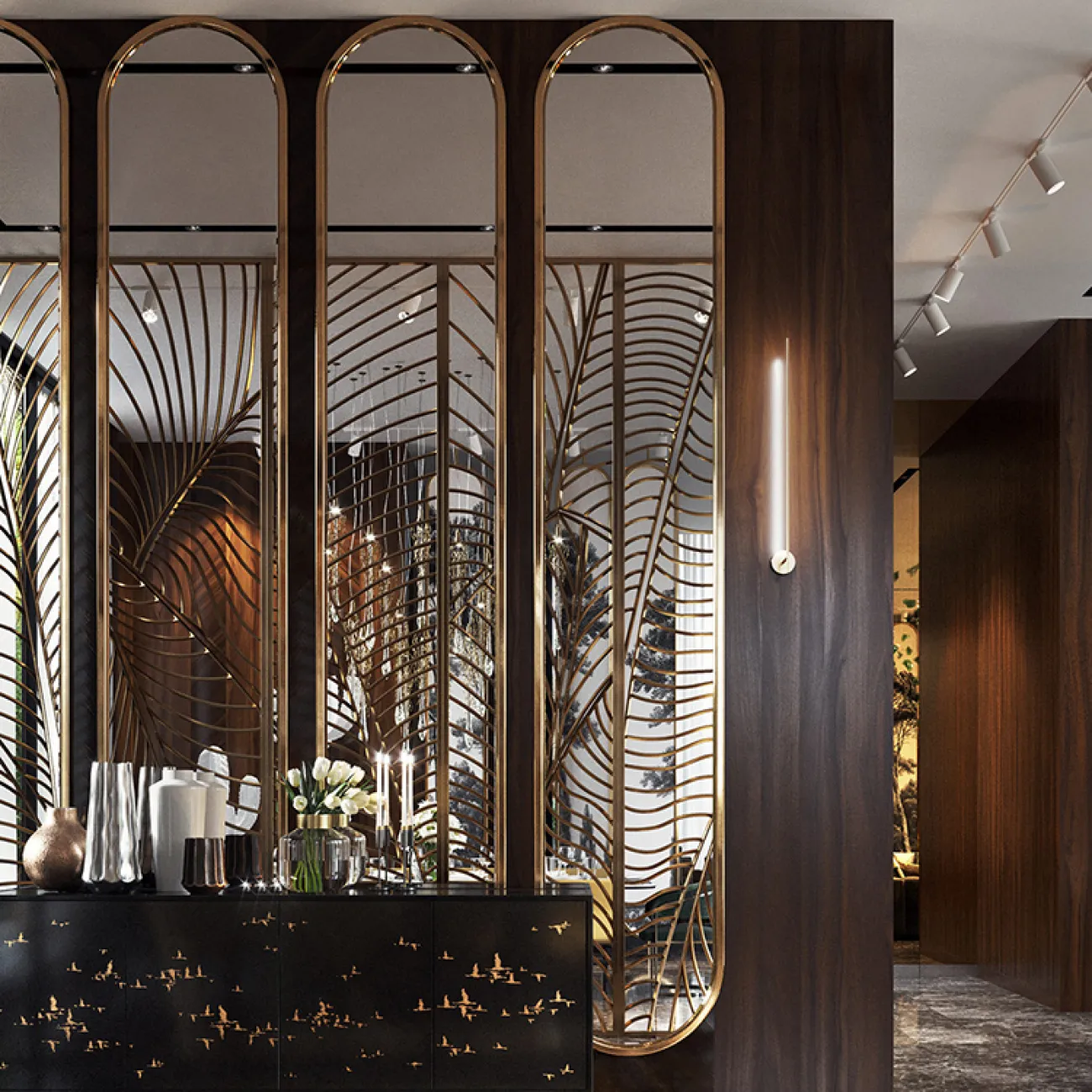 Роскошное настенное зеркало для гостиной в Скандинавском стиле LaLume DK21196-23