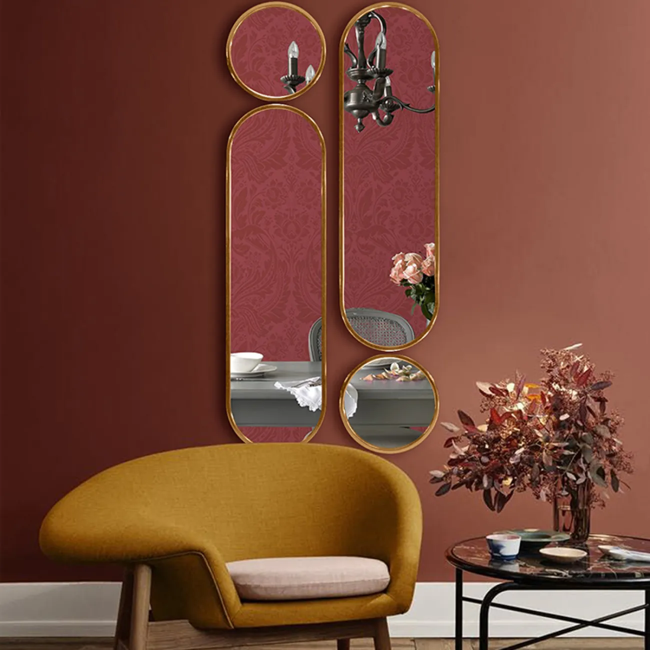 Роскошное настенное зеркало для гостиной в Скандинавском стиле LaLume DK21196-23