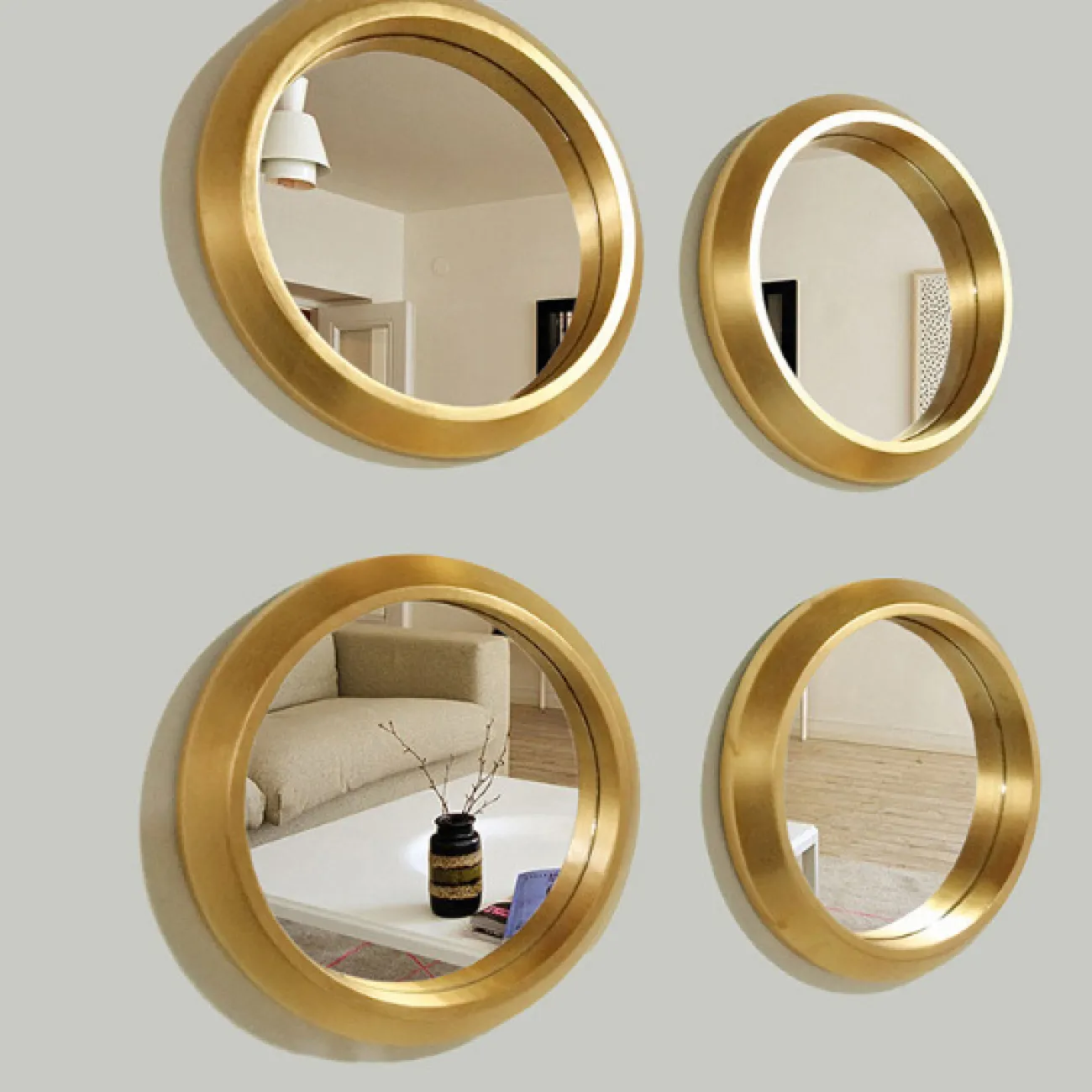 Декоративное круглое настенное зеркало для гостиной в Американском стиле LaLume DK21198-23