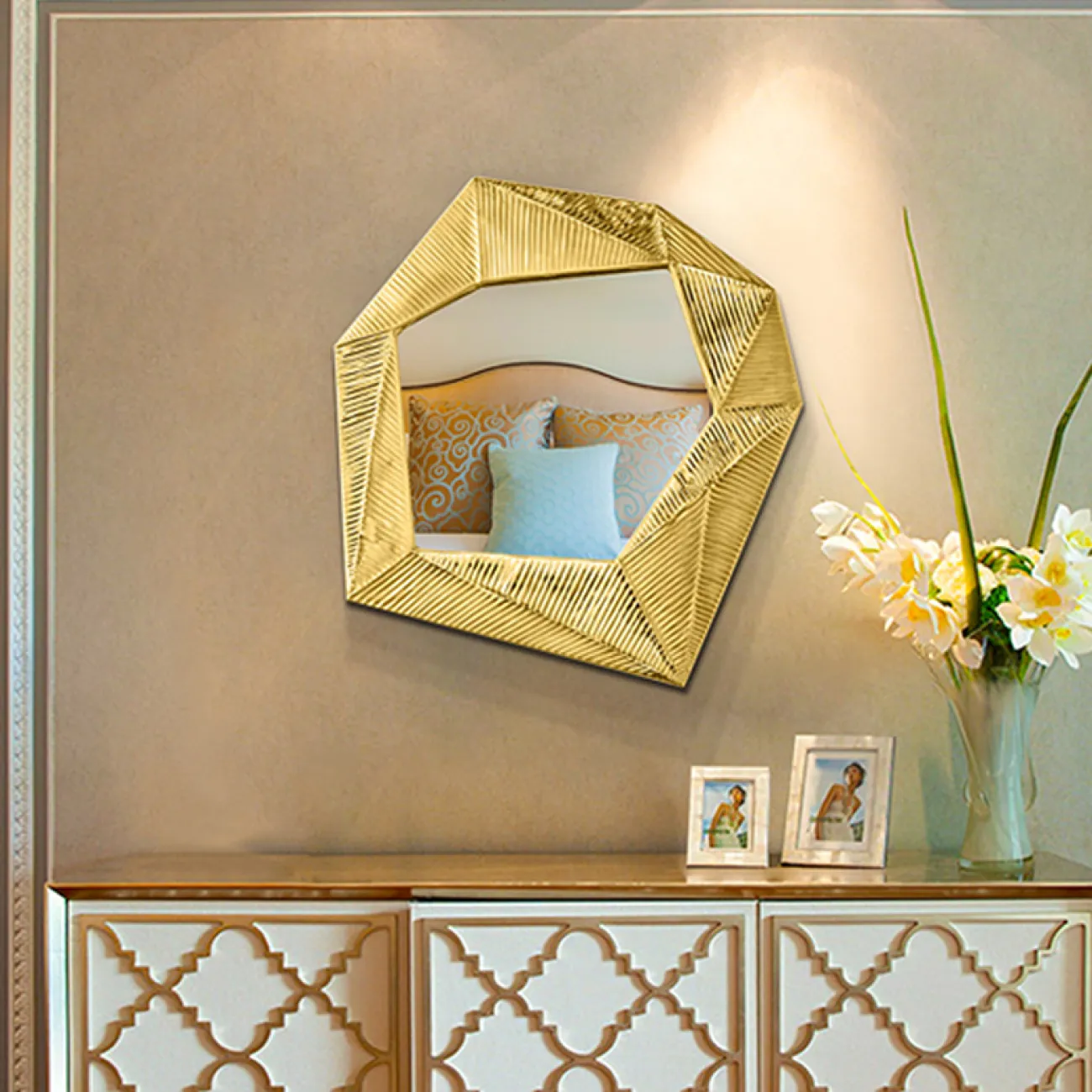 Креативное настенное зеркало для гостиной в Европейском стиле LaLume DK21199-23