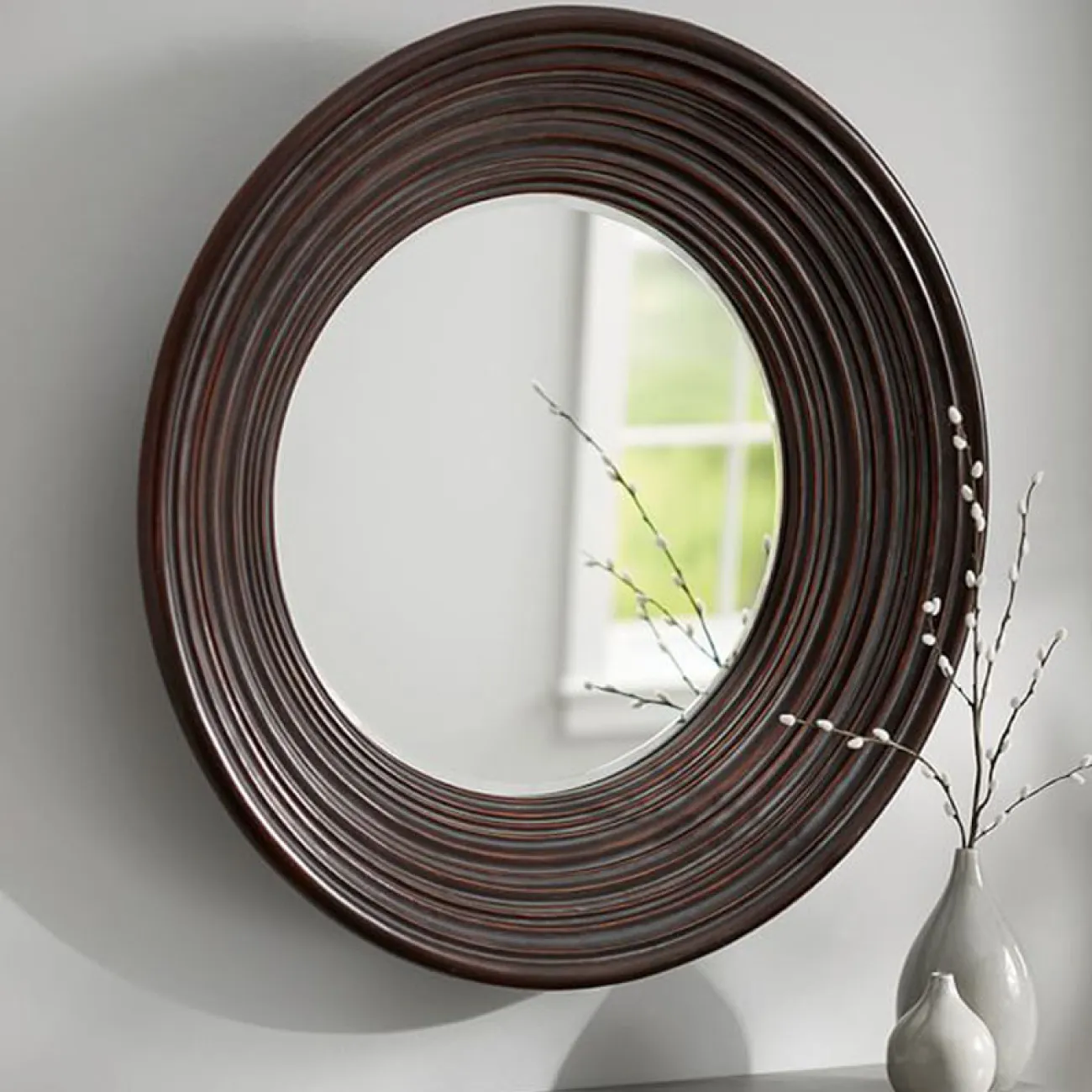 Классическое круглое зеркало для гостиной в Европейском стиле LaLume DK21208-23 Классическое круглое зеркало для гостиной в Европейском стиле LaLume DK21208-23