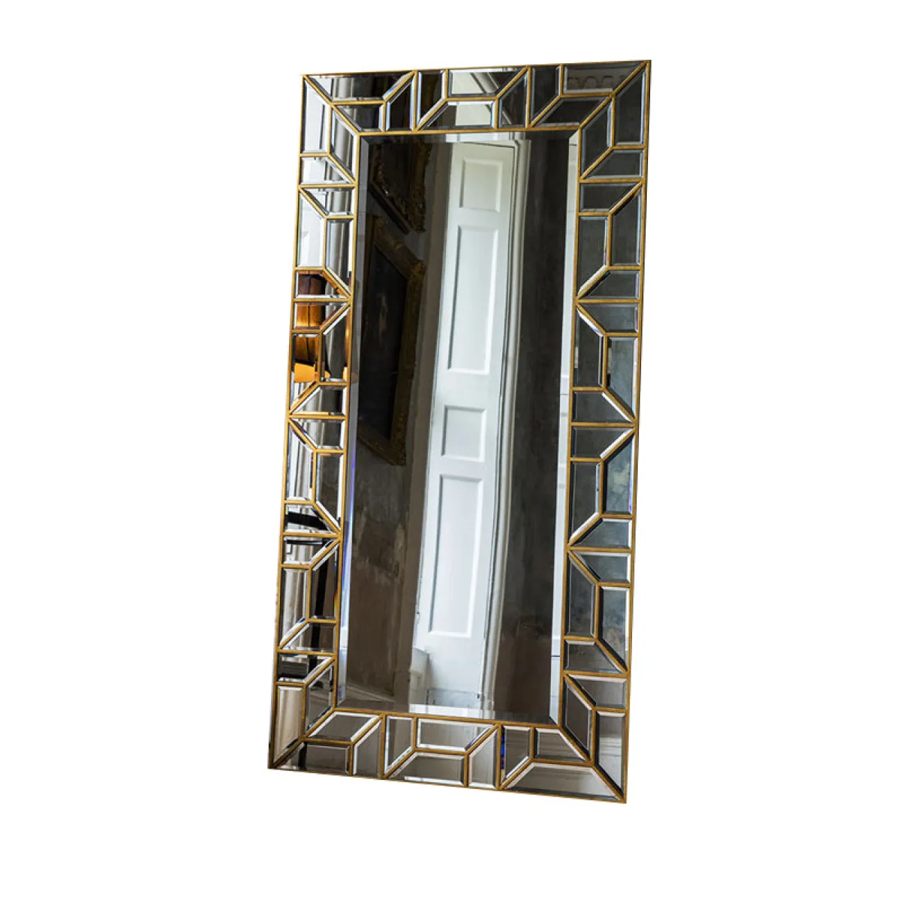 Роскошное напольное зеркало для гостиной в Ретро стиле LaLume DK21209-23