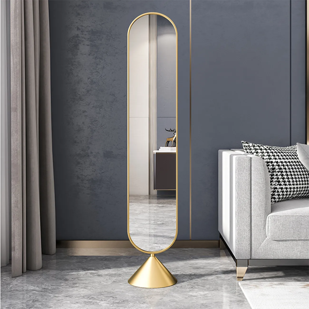 Классическое напольное зеркало для гостиной в Скандинавском стиле LaLume DK21211-23