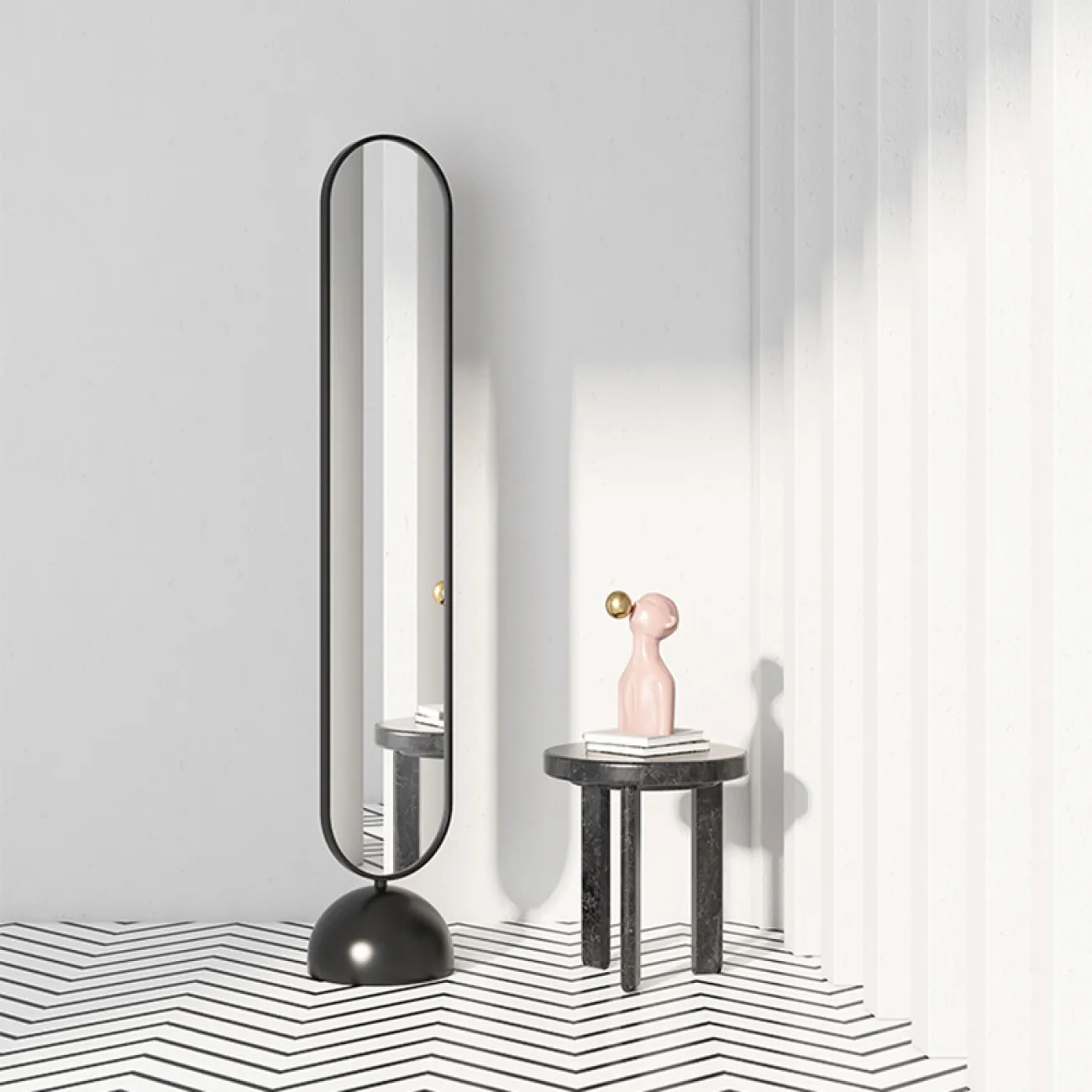 Классическое напольное зеркало для гостиной в Скандинавском стиле LaLume DK21211-23