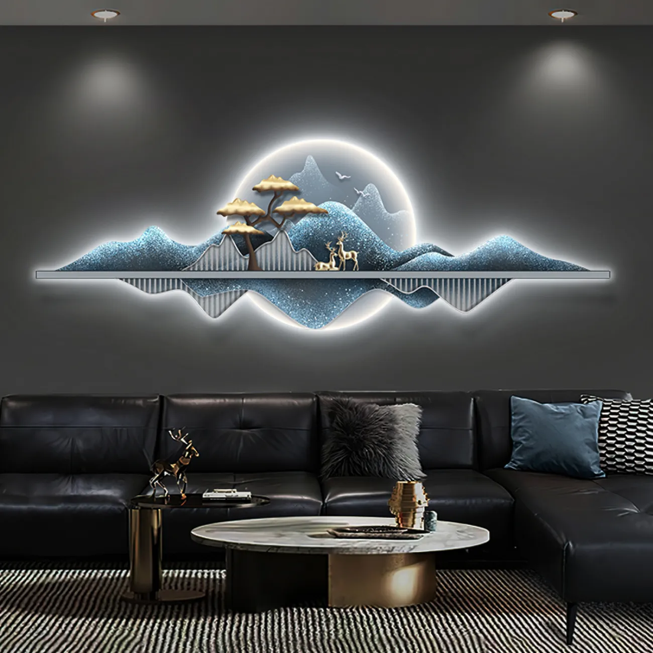 Креативный настенный декор с подсветкой для гостиной в Современном стиле LaLume DK21282-23