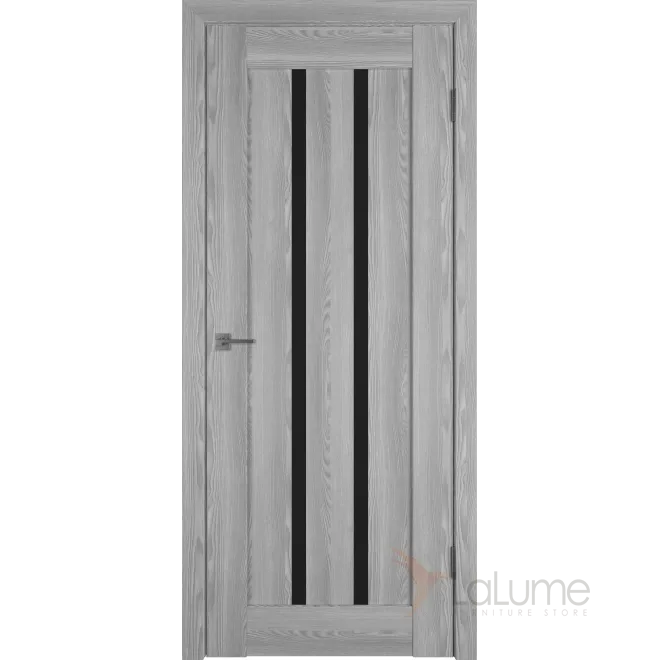 Межкомнатная дверь LINE 2 GREY P BLACK GLOSS