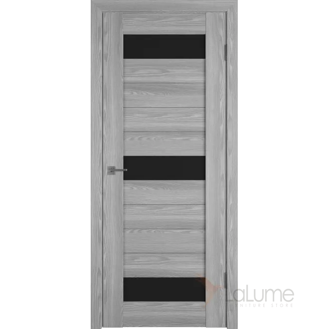 Межкомнатная дверь LINE 5 GREY P BLACK GLOSS