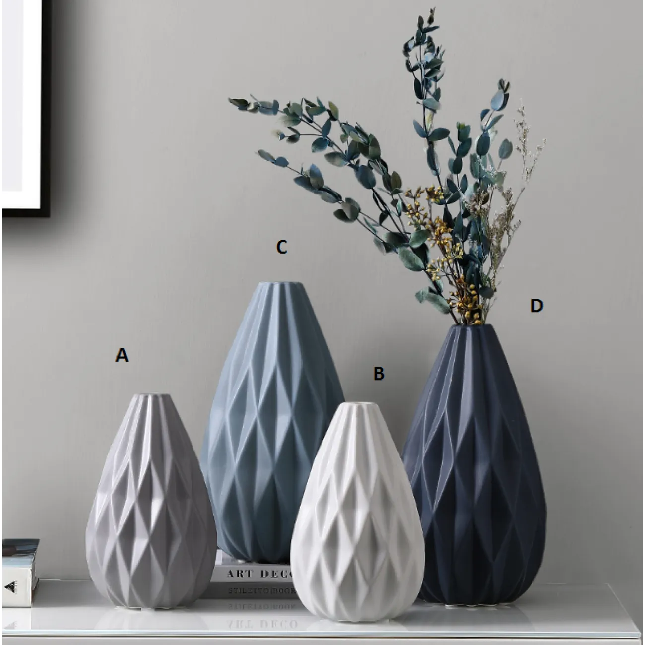 Керамическая ваза в скандинавском стиле Rhombus