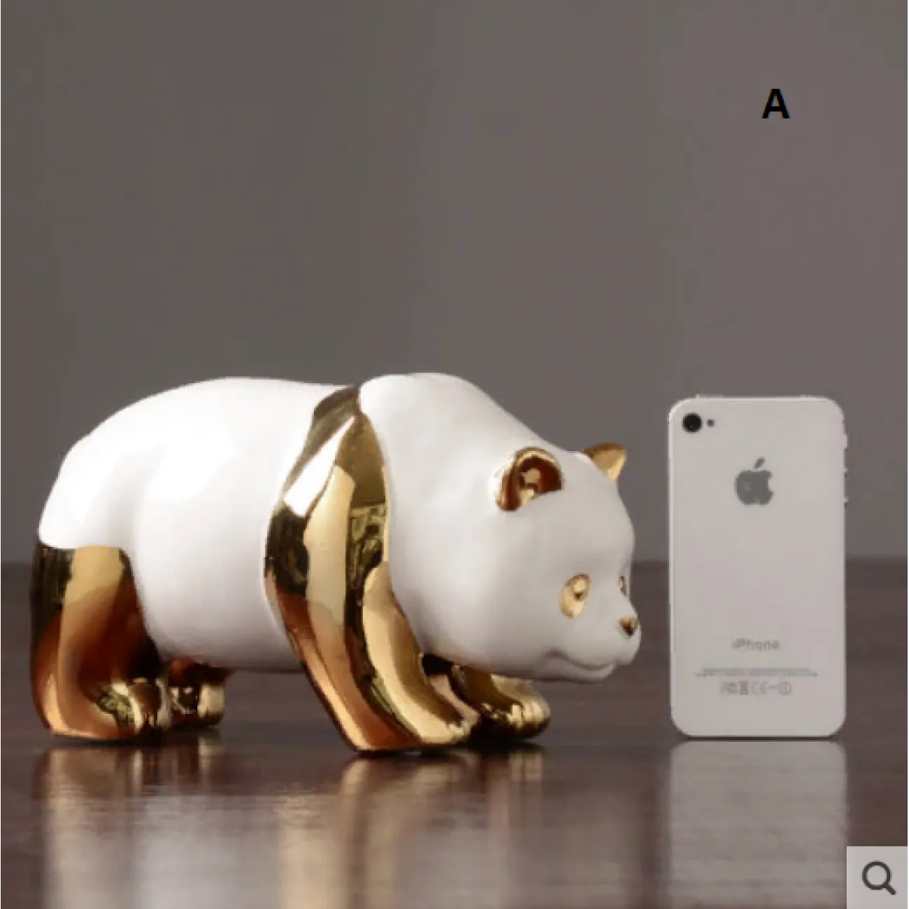 Современная Золотая панда из керамики