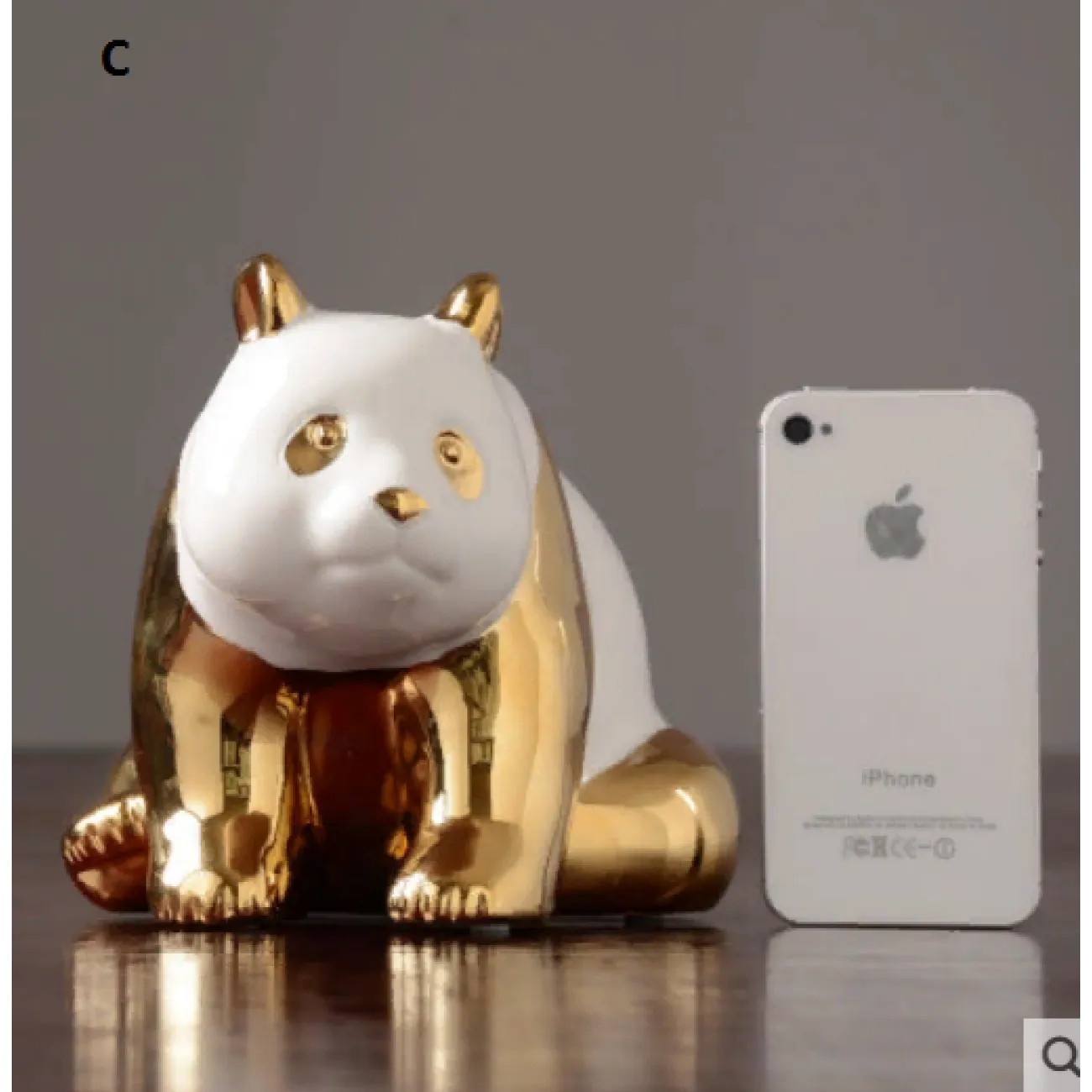 Современная Золотая панда из керамики