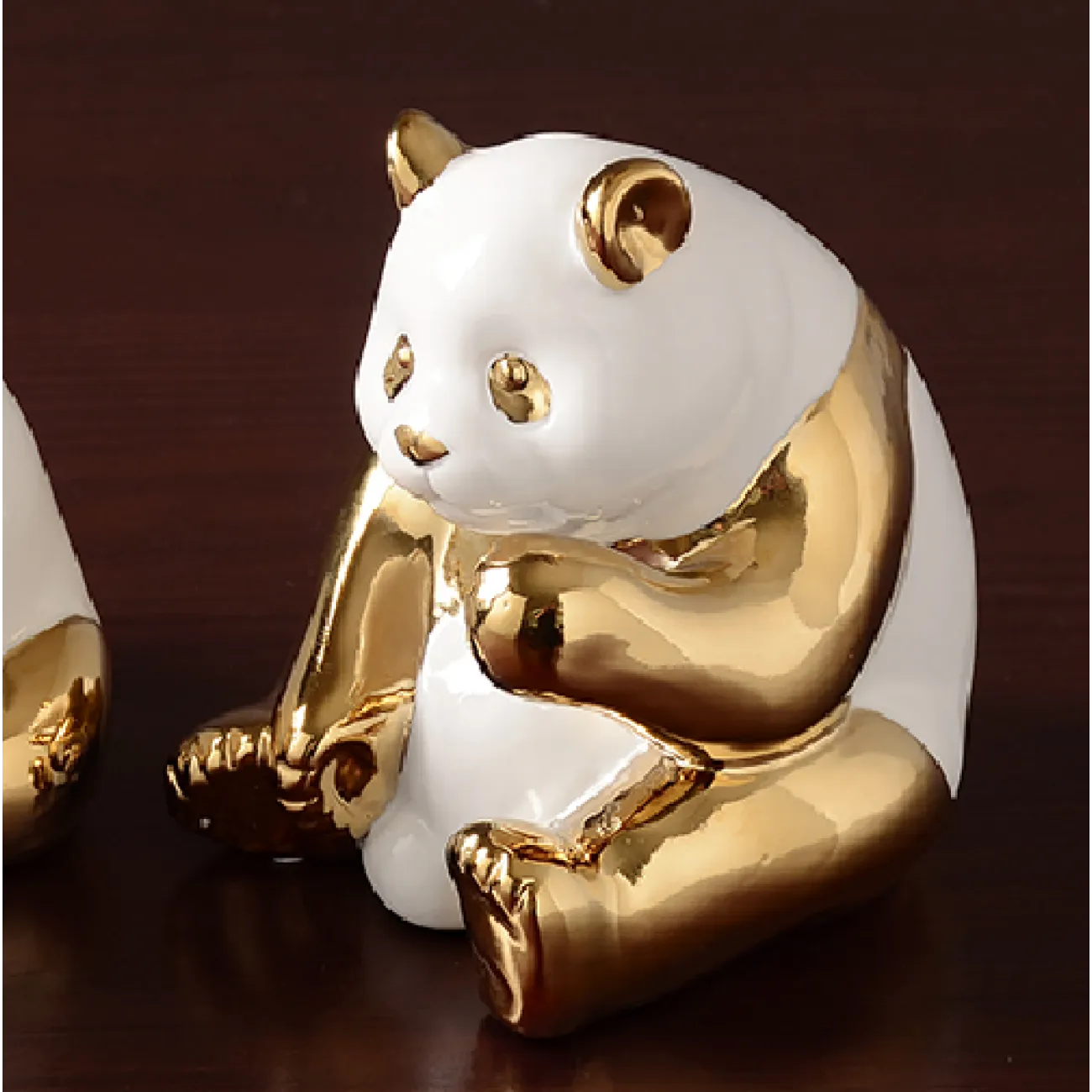 Современная Золотая панда из керамики