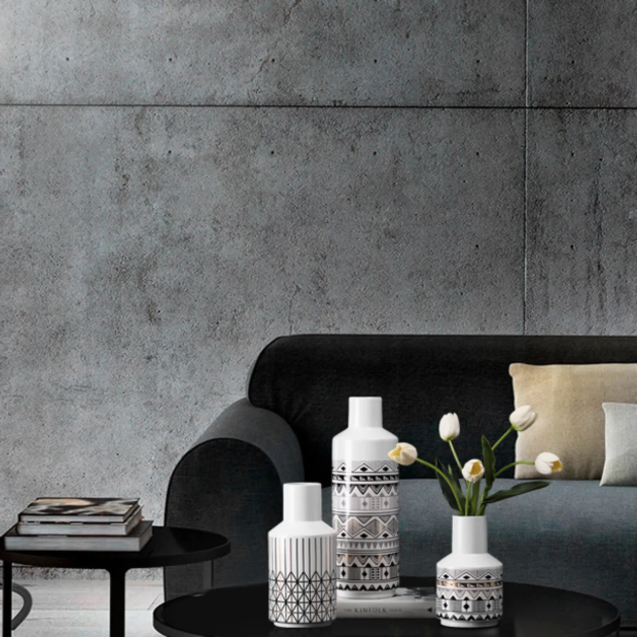 Скандинавская керамическая ваза с росписью Muline Скандинавская керамическая ваза с росписью Muline