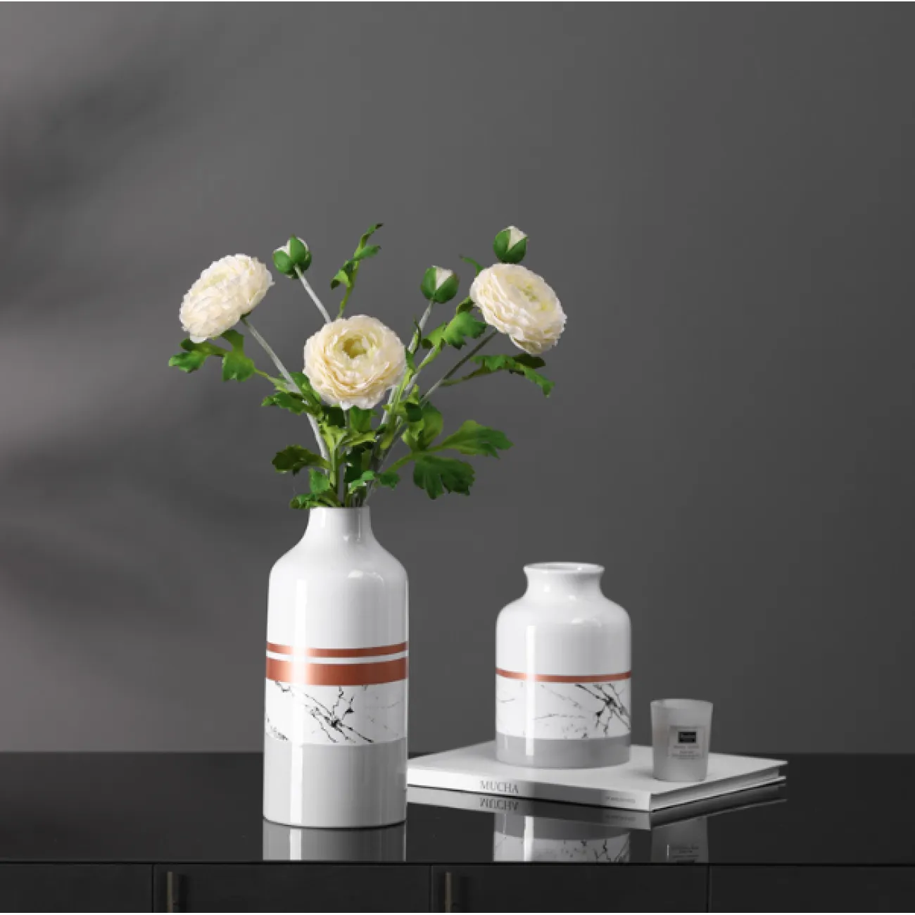 Скандинавская керамическая ваза Marble