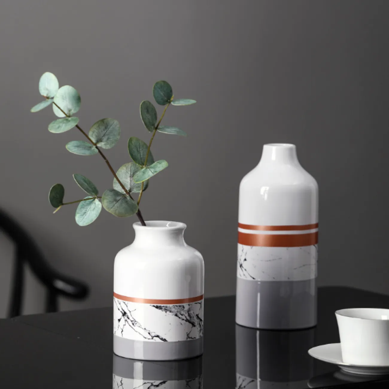 Скандинавская керамическая ваза Marble