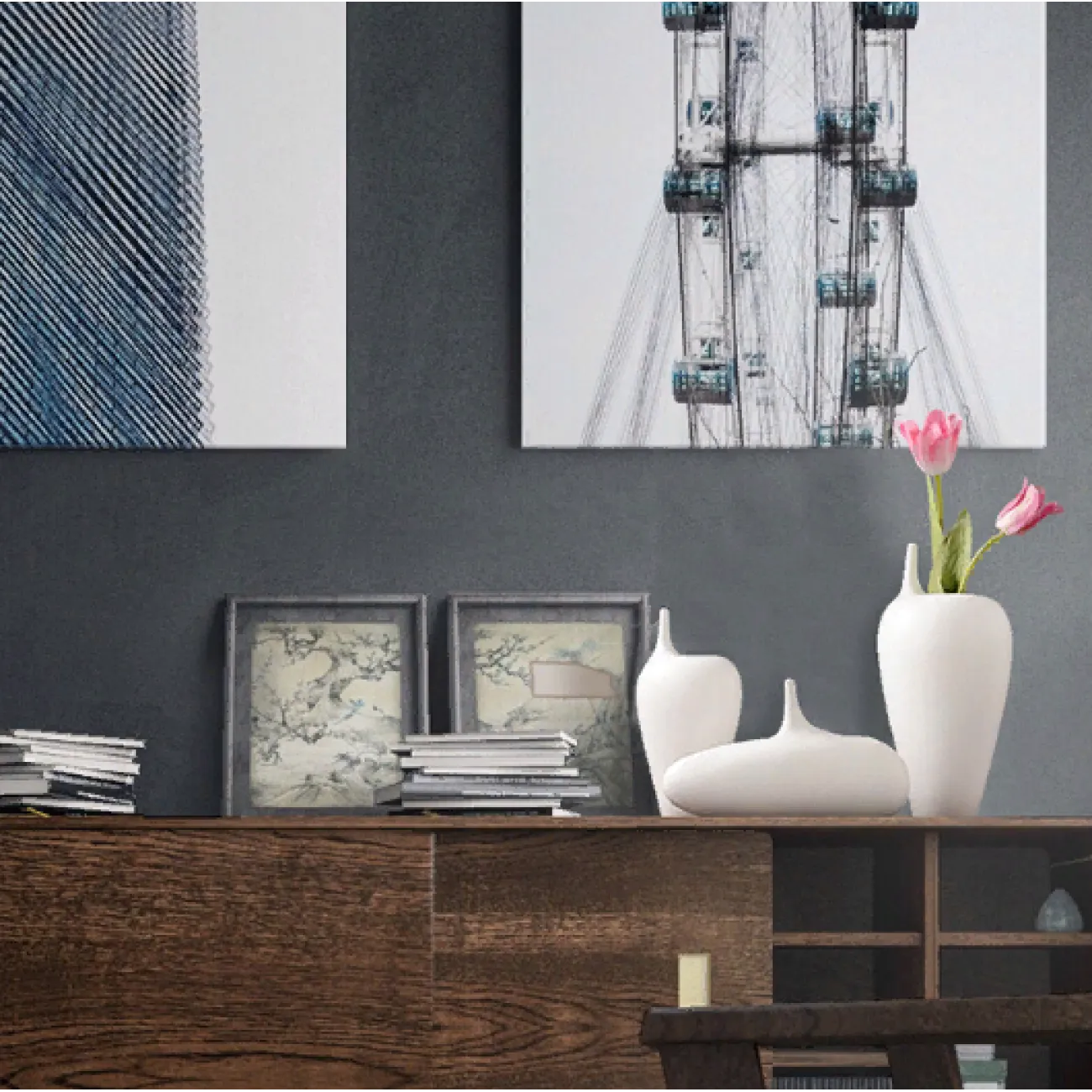 Керамическая белая ваза ручной работы Angelina 