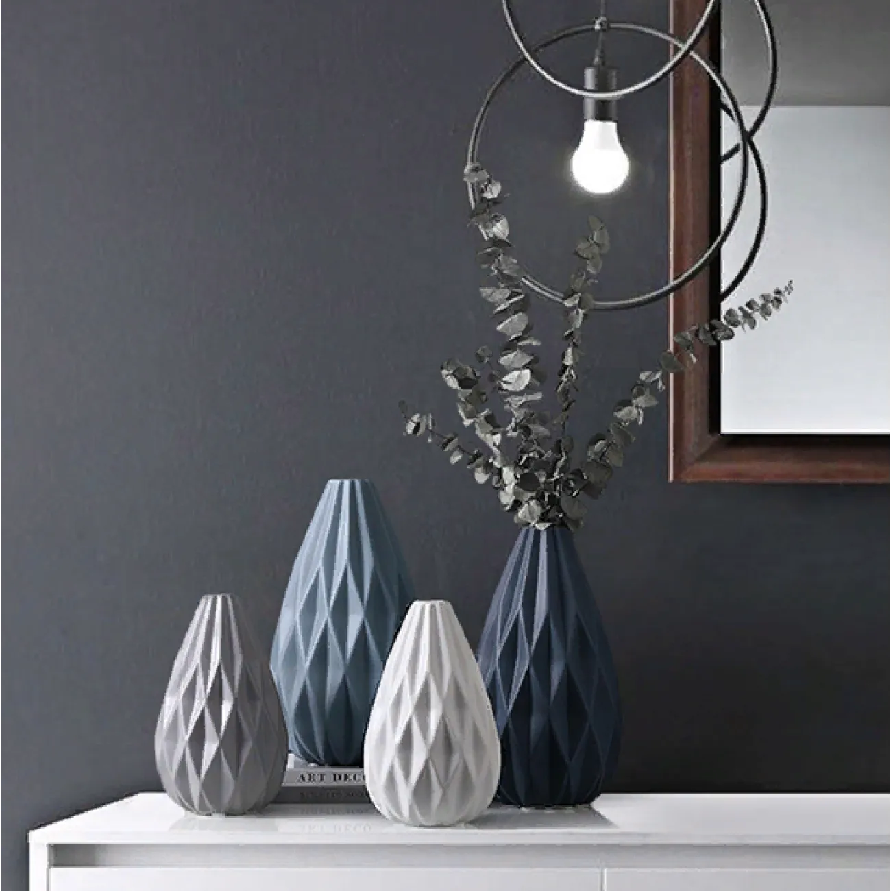 Керамическая ваза в скандинавском стиле Rhombus