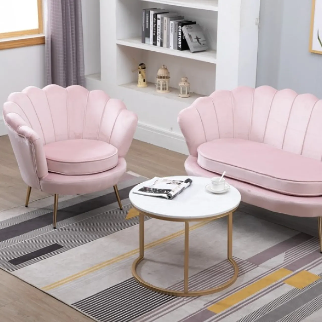 Кресло низкое велюровое зеленое PJS16001-PJ622 от LaLume