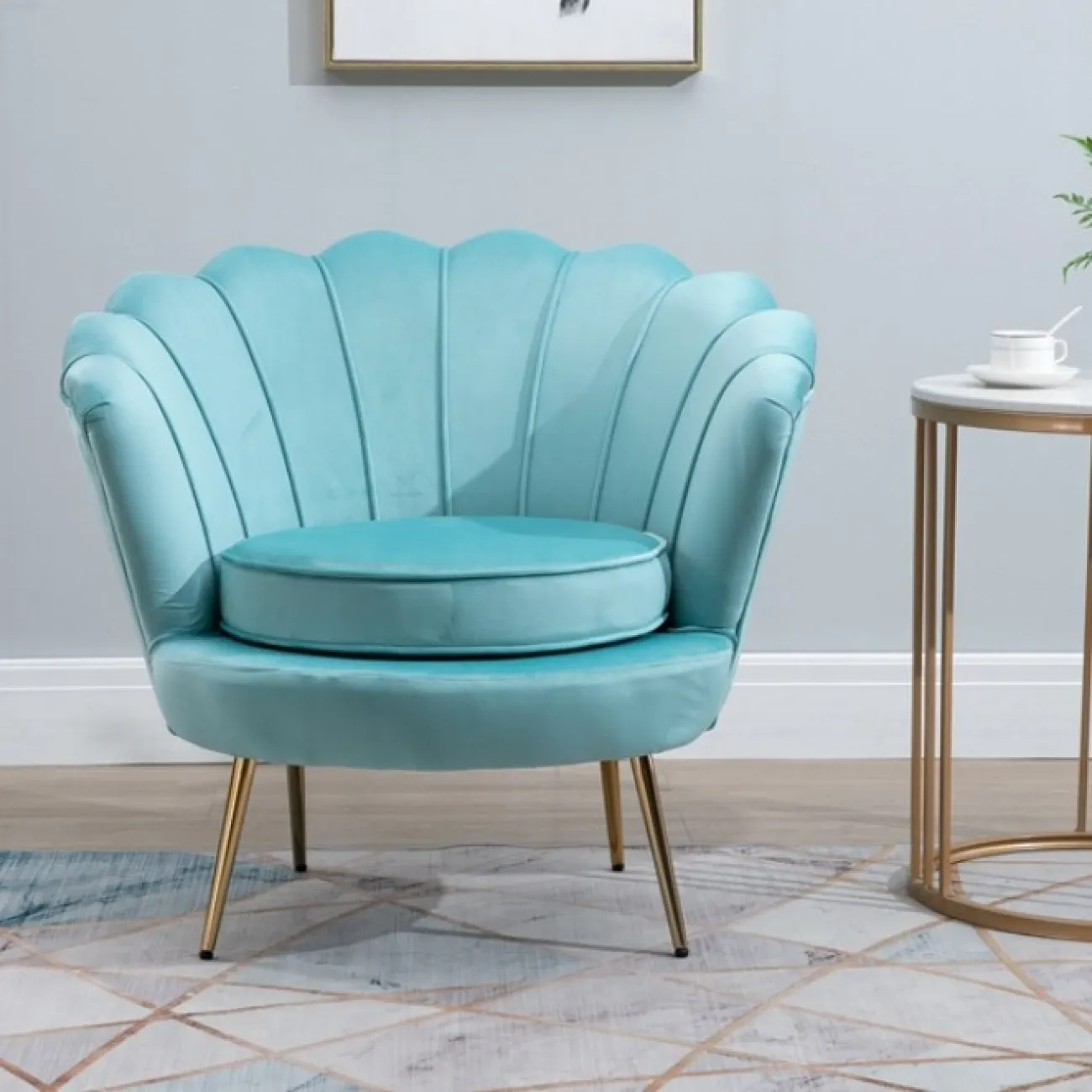 Кресло низкое велюровое зеленое PJS16001-PJ622 от LaLume