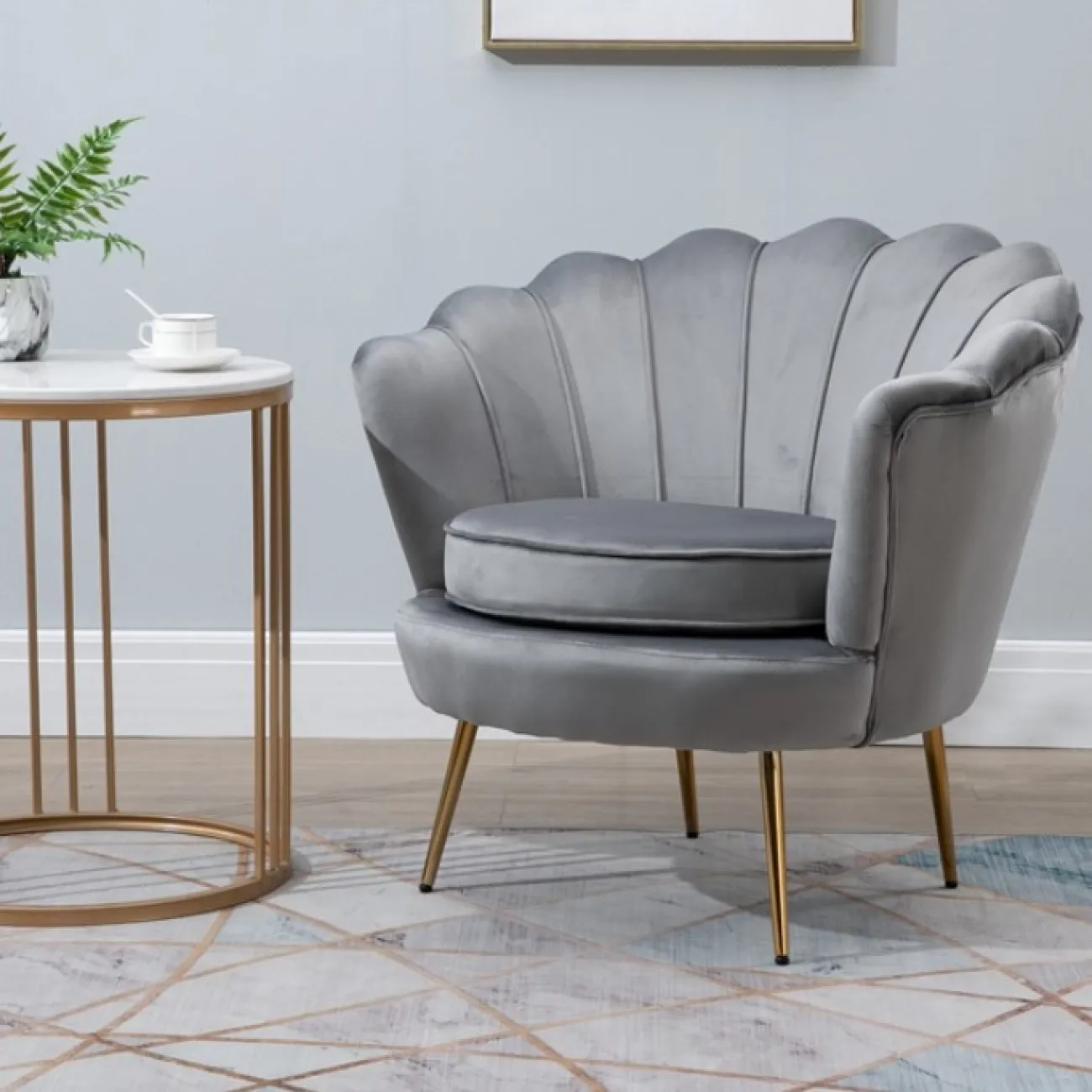 Кресло низкое велюровое зеленое PJS16001-PJ622 от LaLume