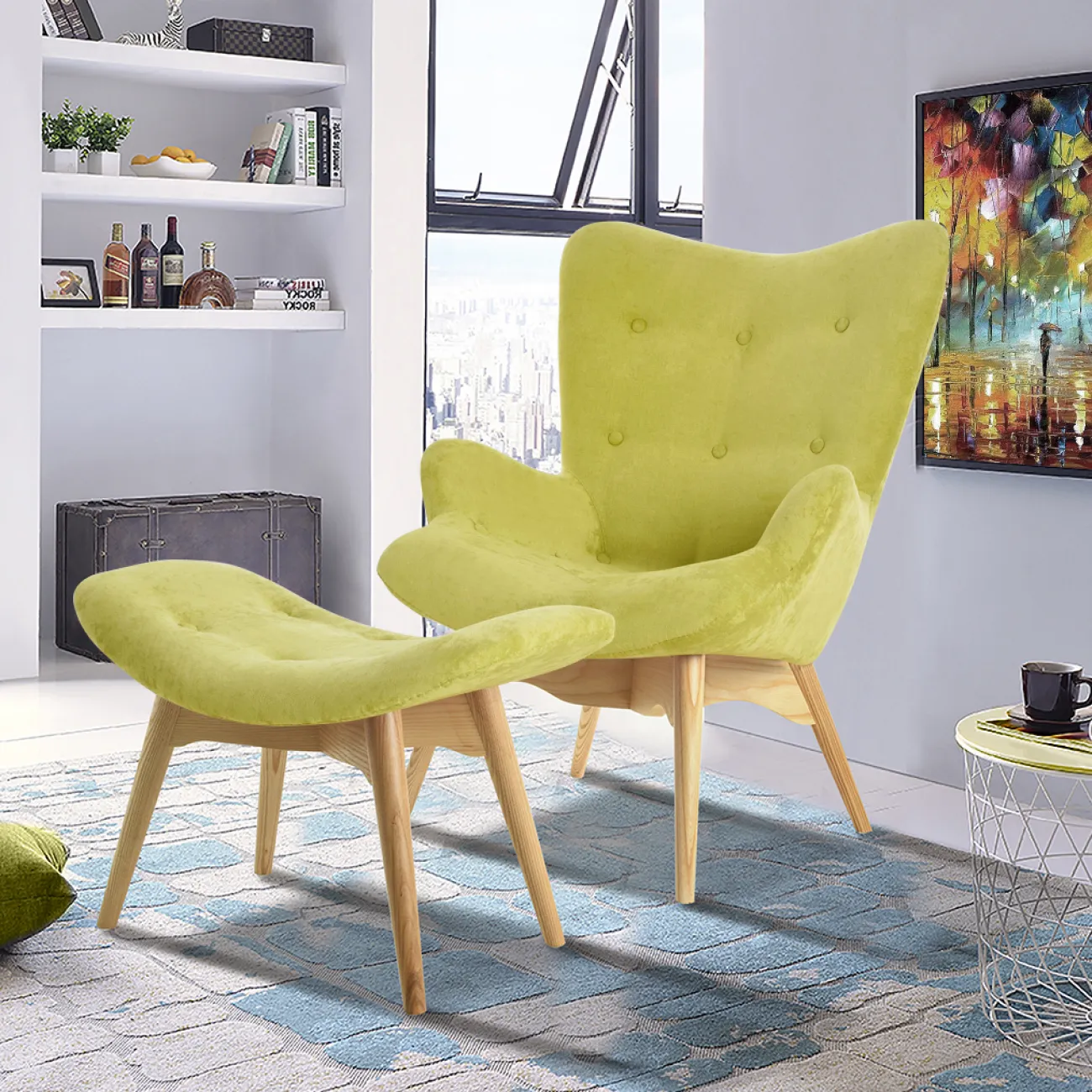 Банкетка DС-917F цвет оливковый YR2214-12 ноги ясень-01 ESF Банкетка DС-917F цвет оливковый YR2214-12 ноги ясень-01 ESF