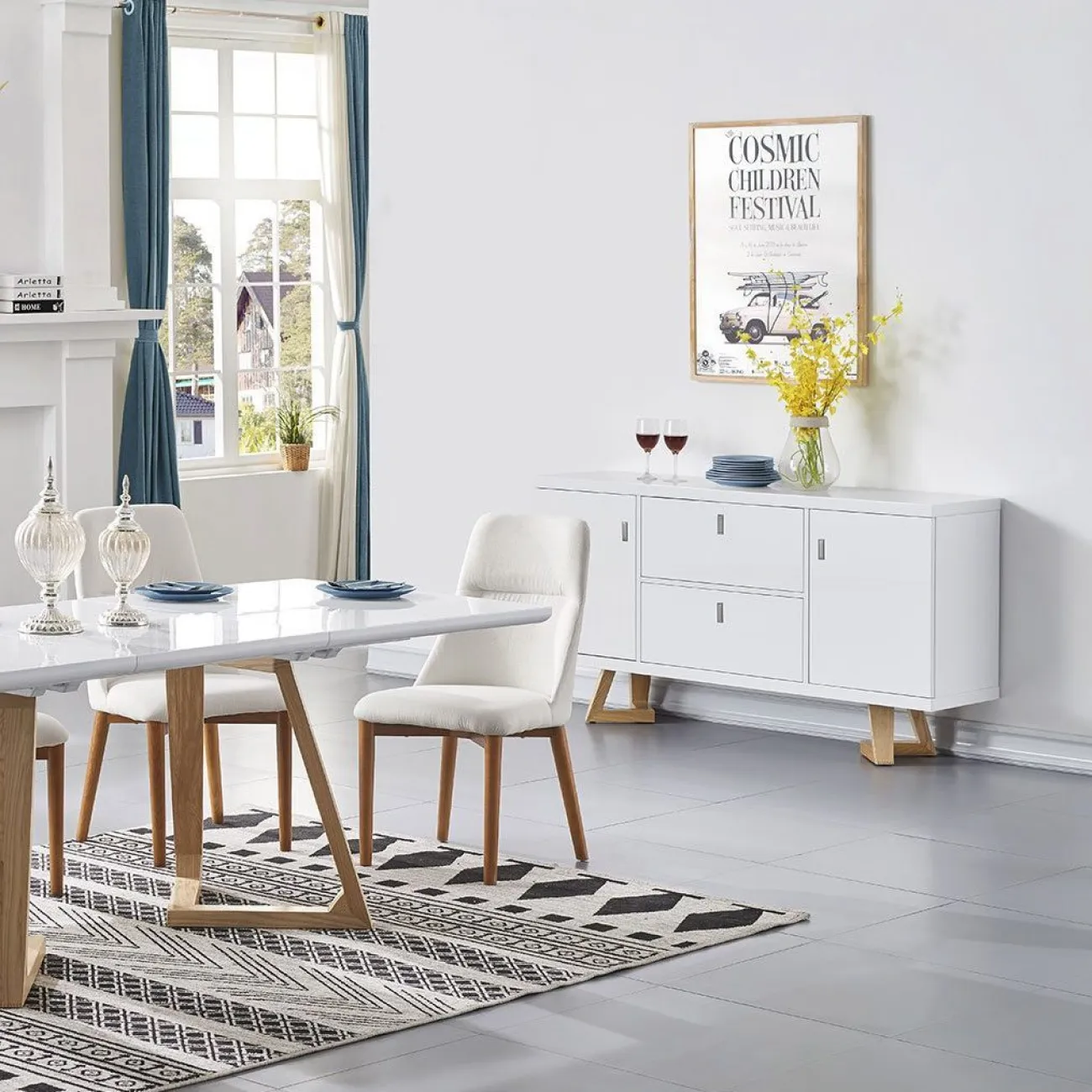 Буфет TG1692B белый/ясень (WK-03) ESF