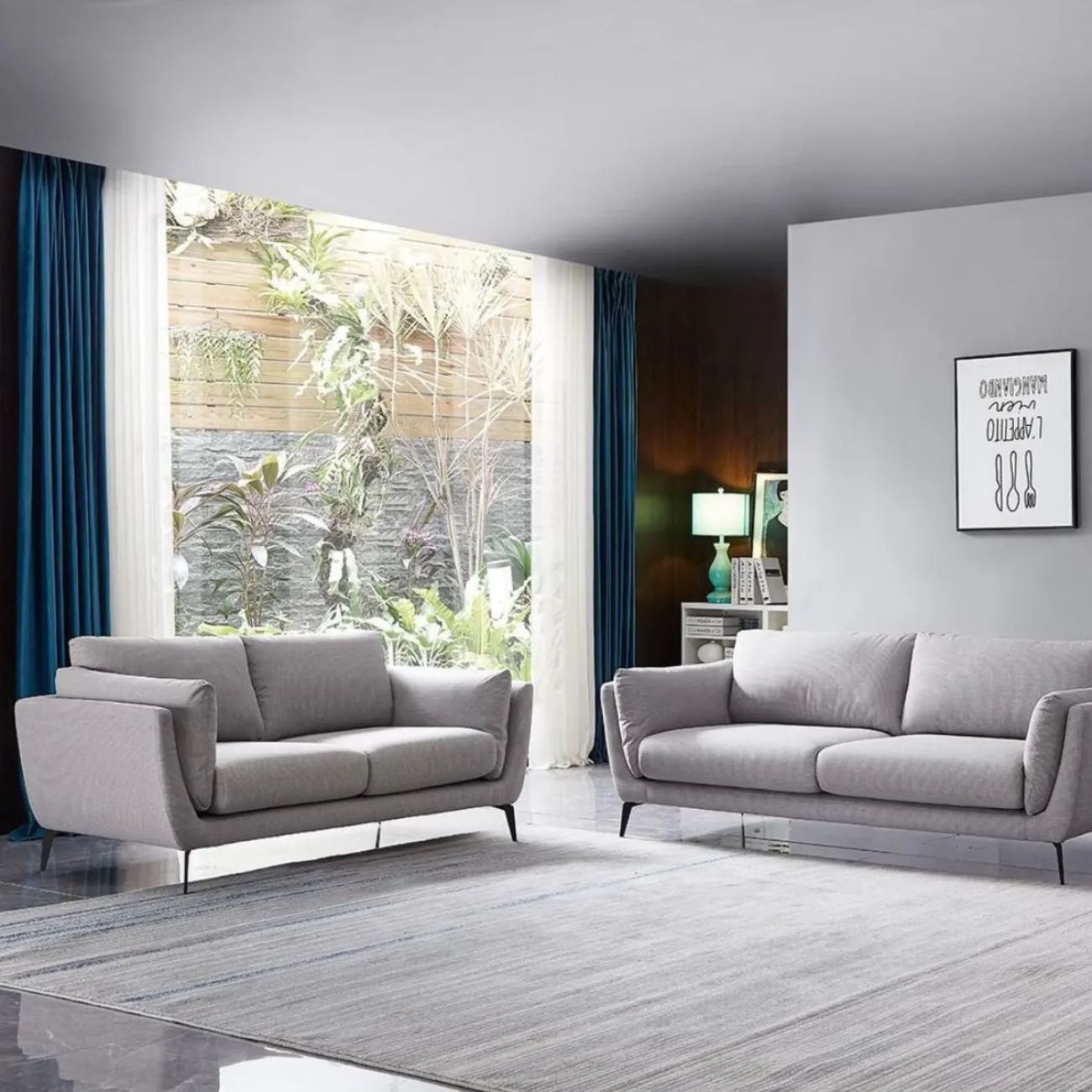 Диван AMSTERDAM 5176 (2-х местный) серый никель ESF