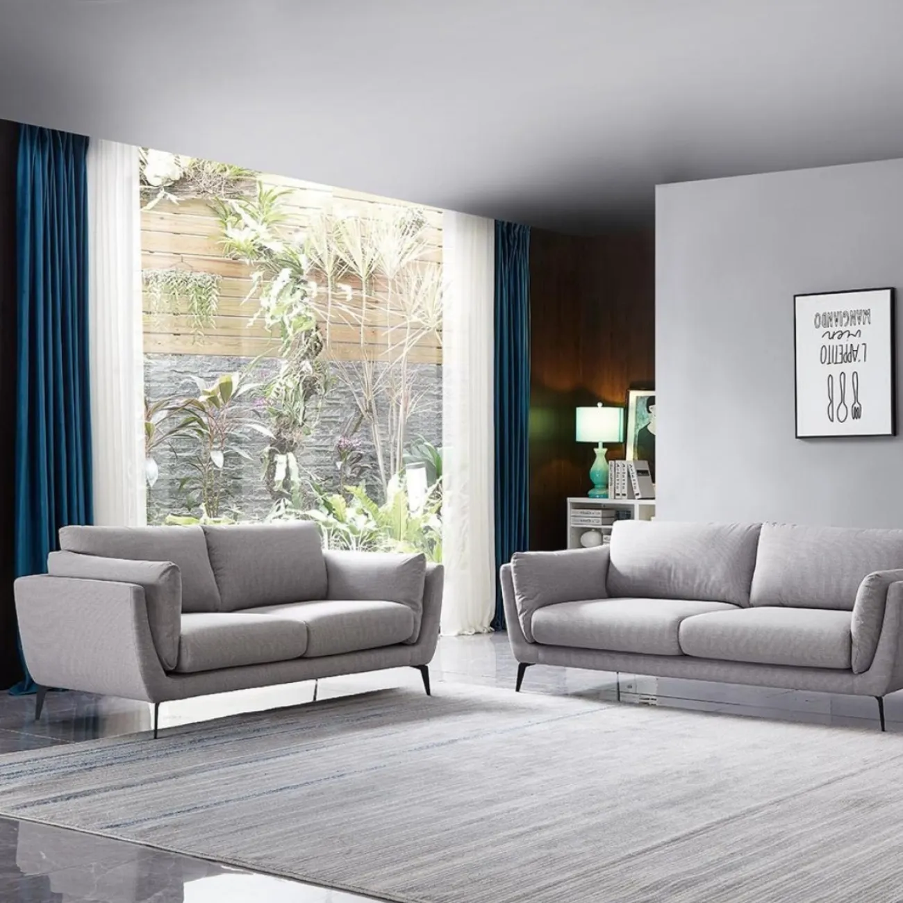 Диван AMSTERDAM 5176 (3-х местный) серый никель ESF