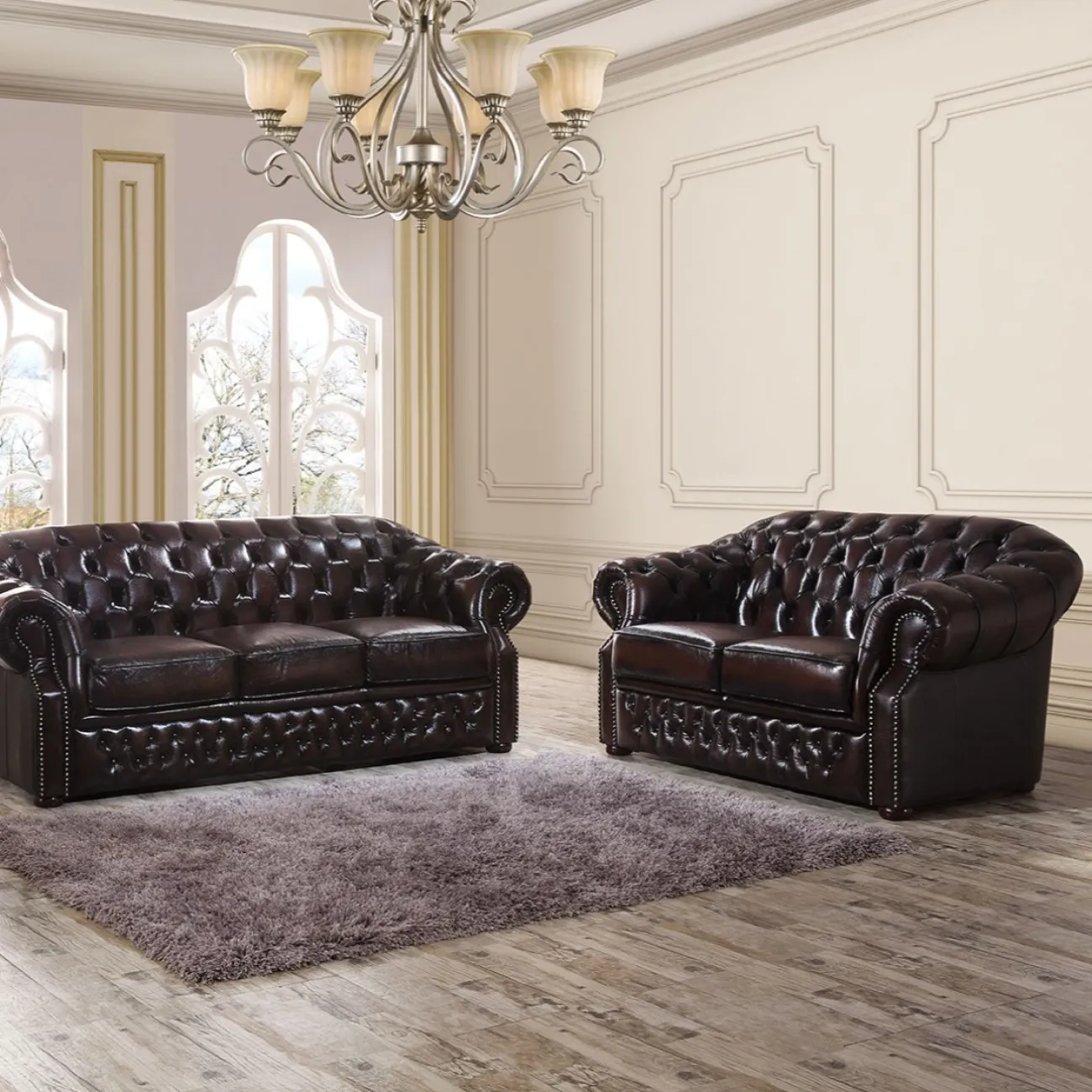 Диван B-128 (2-х местный) коричневый ESF