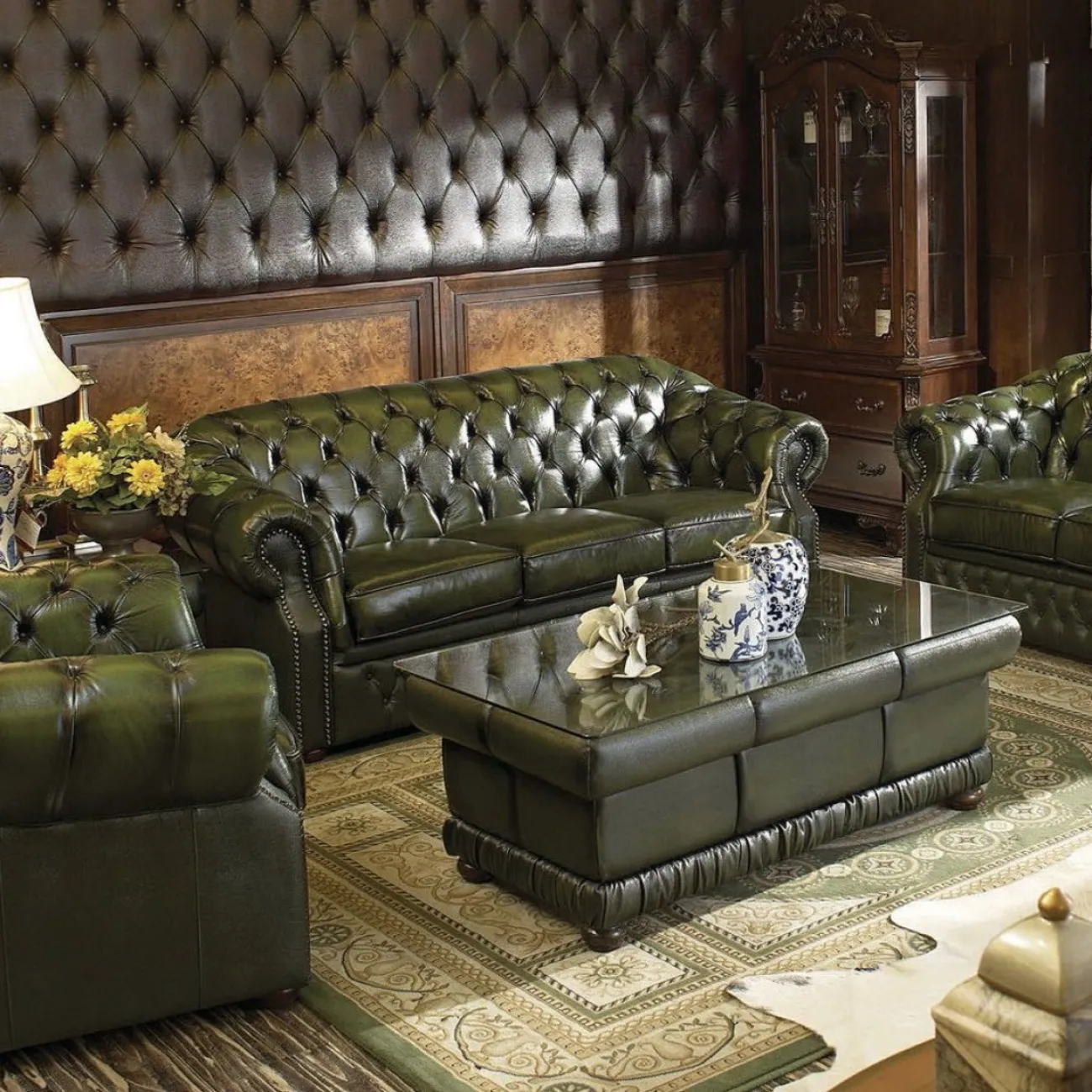 Диван B-128 (3-х местный) зеленый ESF