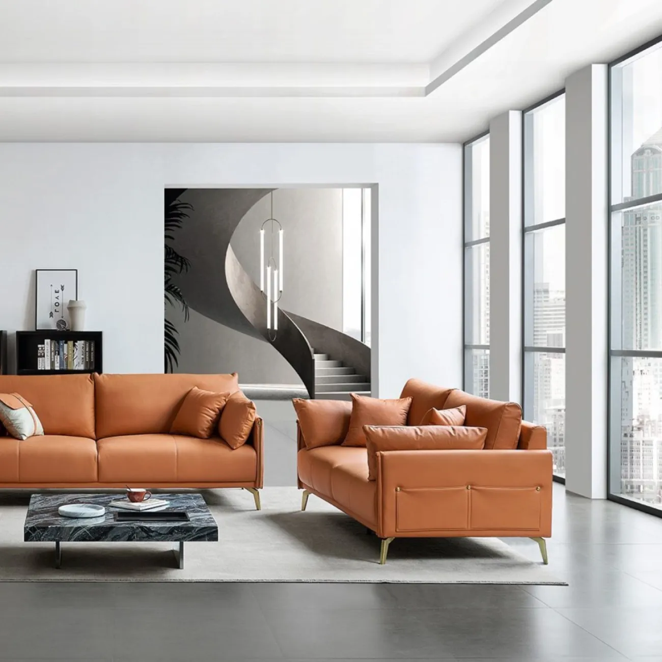 Диван CALIFORNIA NAPPA SF002 (2-х местный) коричневый 6606 ESF