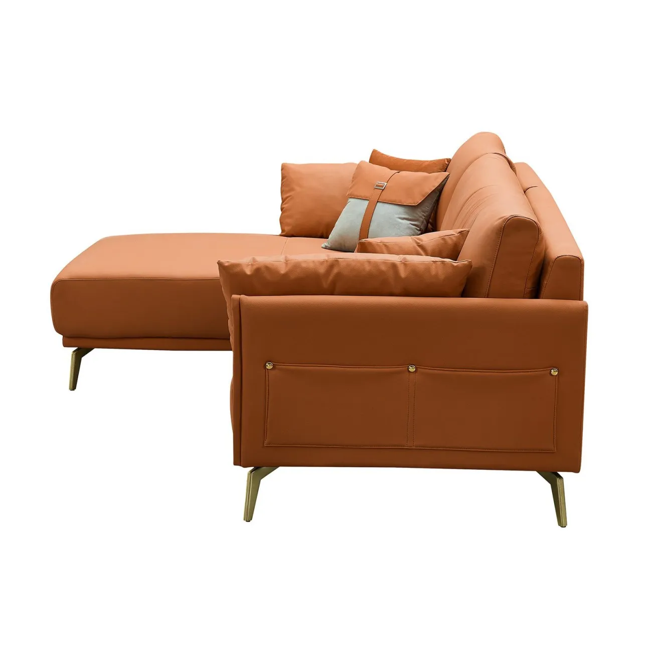 Диван CALIFORNIA NAPPA SF002 угловой коричневый 6606 угол левый ESF