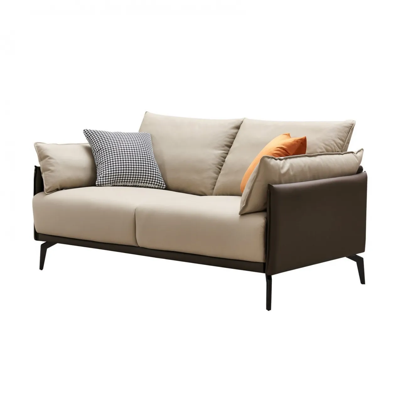 Диван ELEGANTE NAPPA SF015 (2-х местный)  бежевый 6615-коричневый ESF