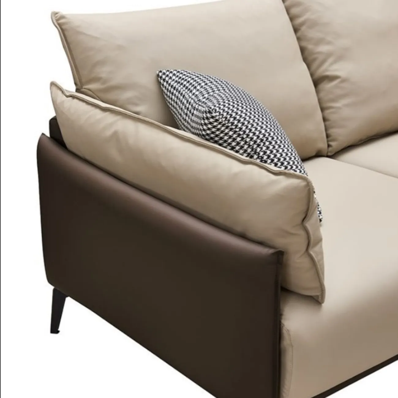 Диван ELEGANTE NAPPA SF015 (2-х местный)  бежевый 6615-коричневый ESF