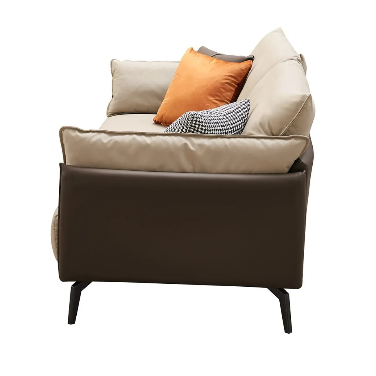 Диван ELEGANTE NAPPA SF015 (3-х местный)  бежевый 6615-коричневый ESF