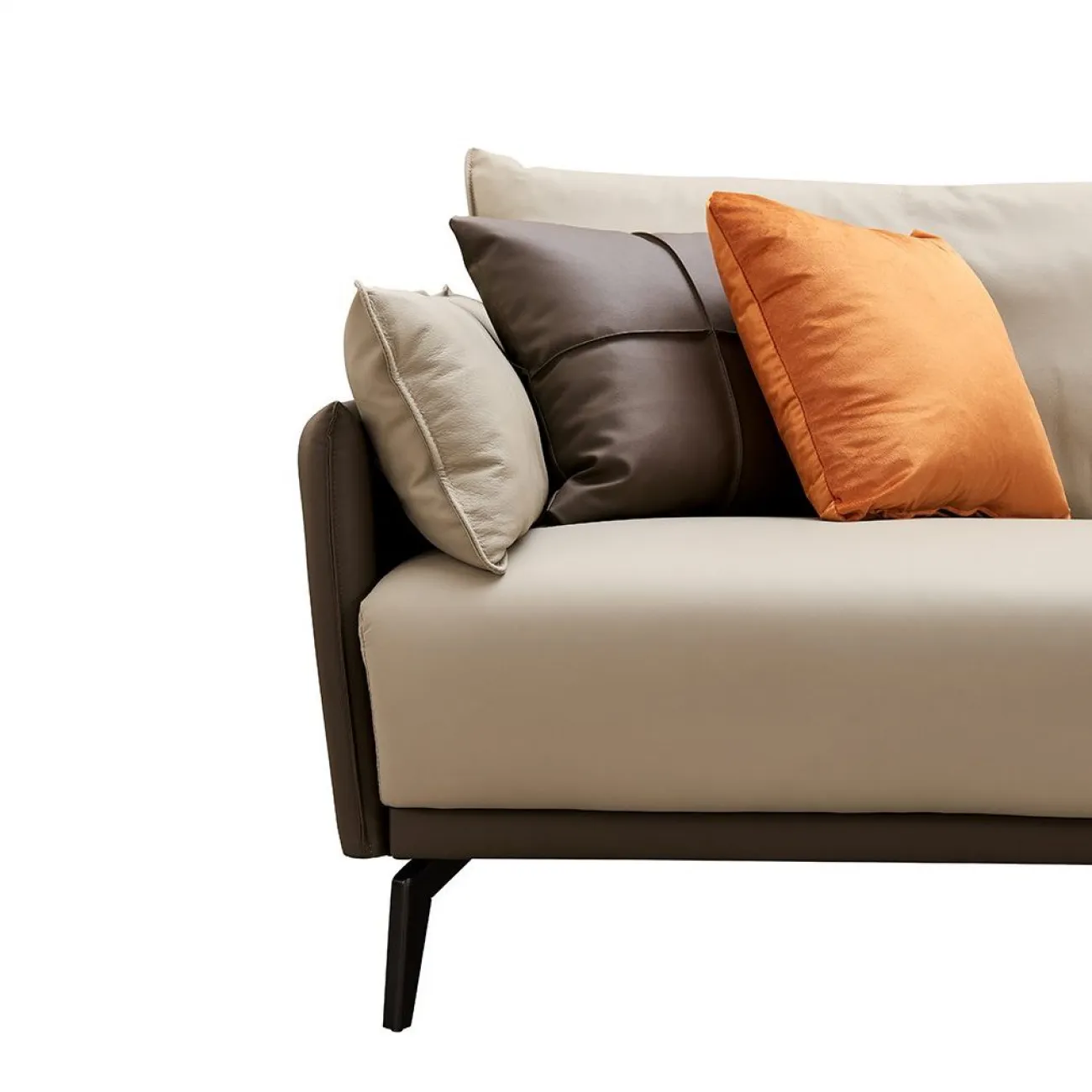Диван ELEGANTE NAPPA SF015 (3-х местный)  бежевый 6615-коричневый ESF
