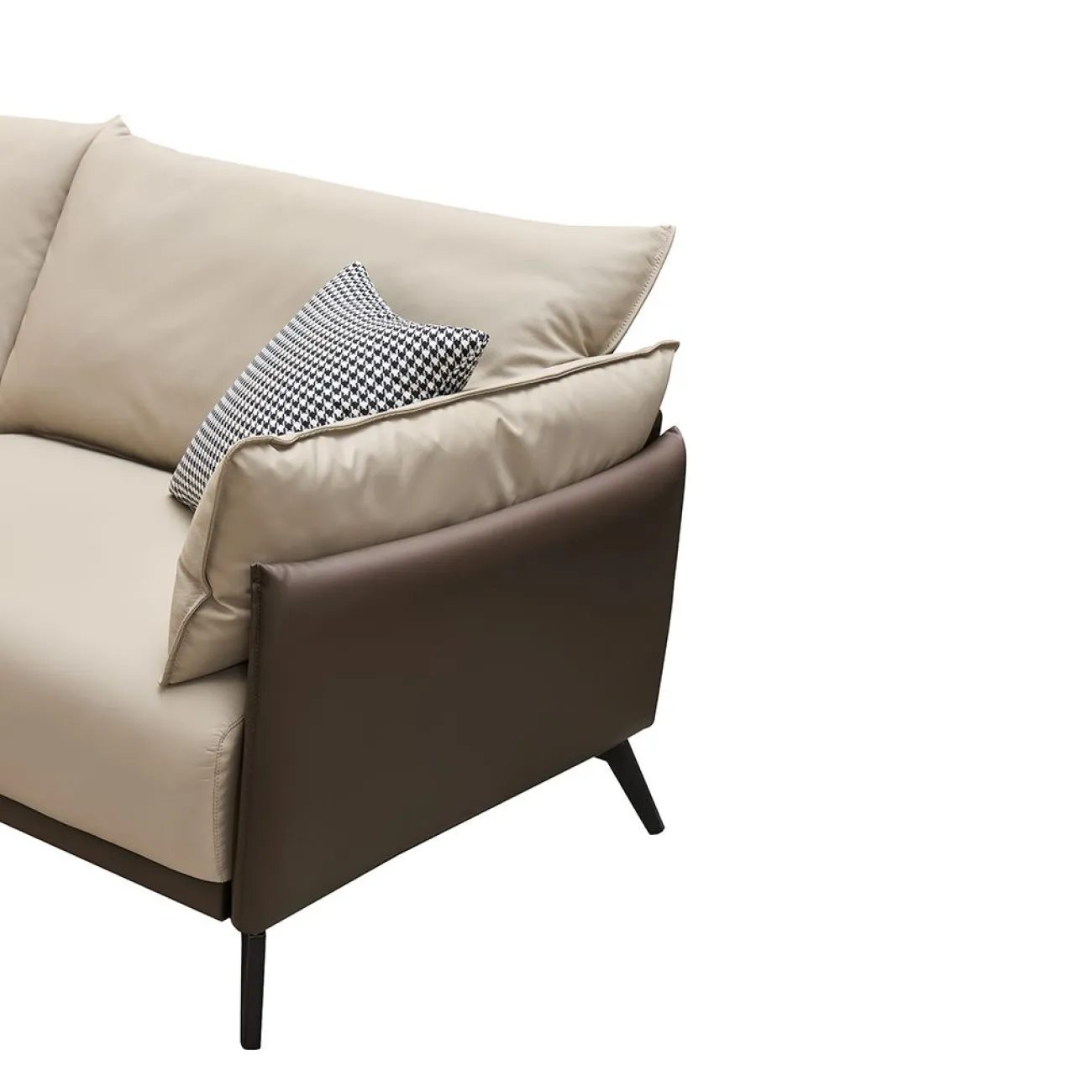 Диван ELEGANTE NAPPA SF015 (3-х местный)  бежевый 6615-коричневый ESF