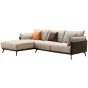 Диван ELEGANTE NAPPA SF015 угловой бежевый 6615-коричневый угол левый ESF