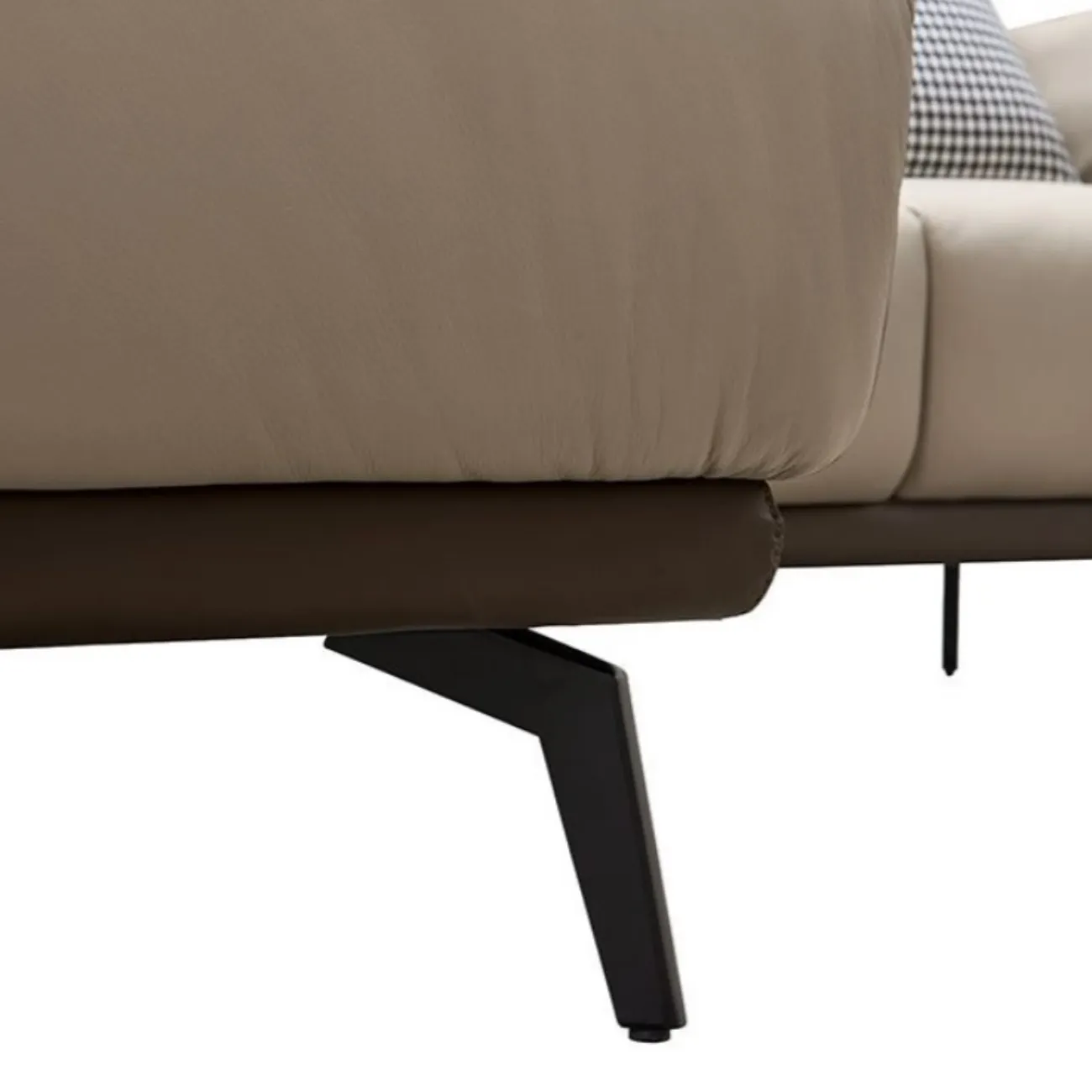 Диван ELEGANTE NAPPA SF015 угловой бежевый 6615-коричневый угол левый ESF