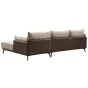 Диван ELEGANTE NAPPA SF015 угловой бежевый 6615-коричневый угол правый ESF