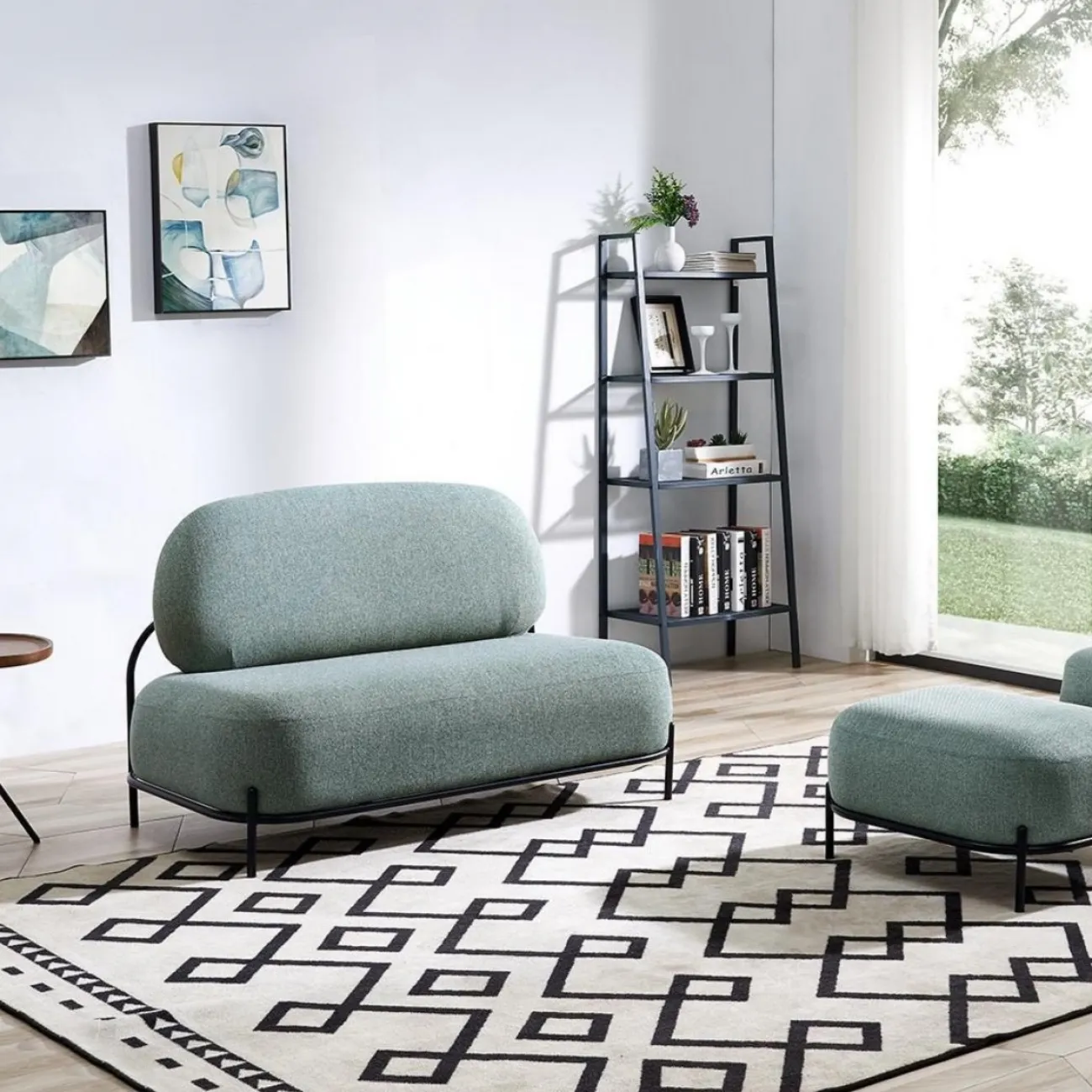 Диван SOFA 06-02 (2-х местный) зеленый A652-26 ESF